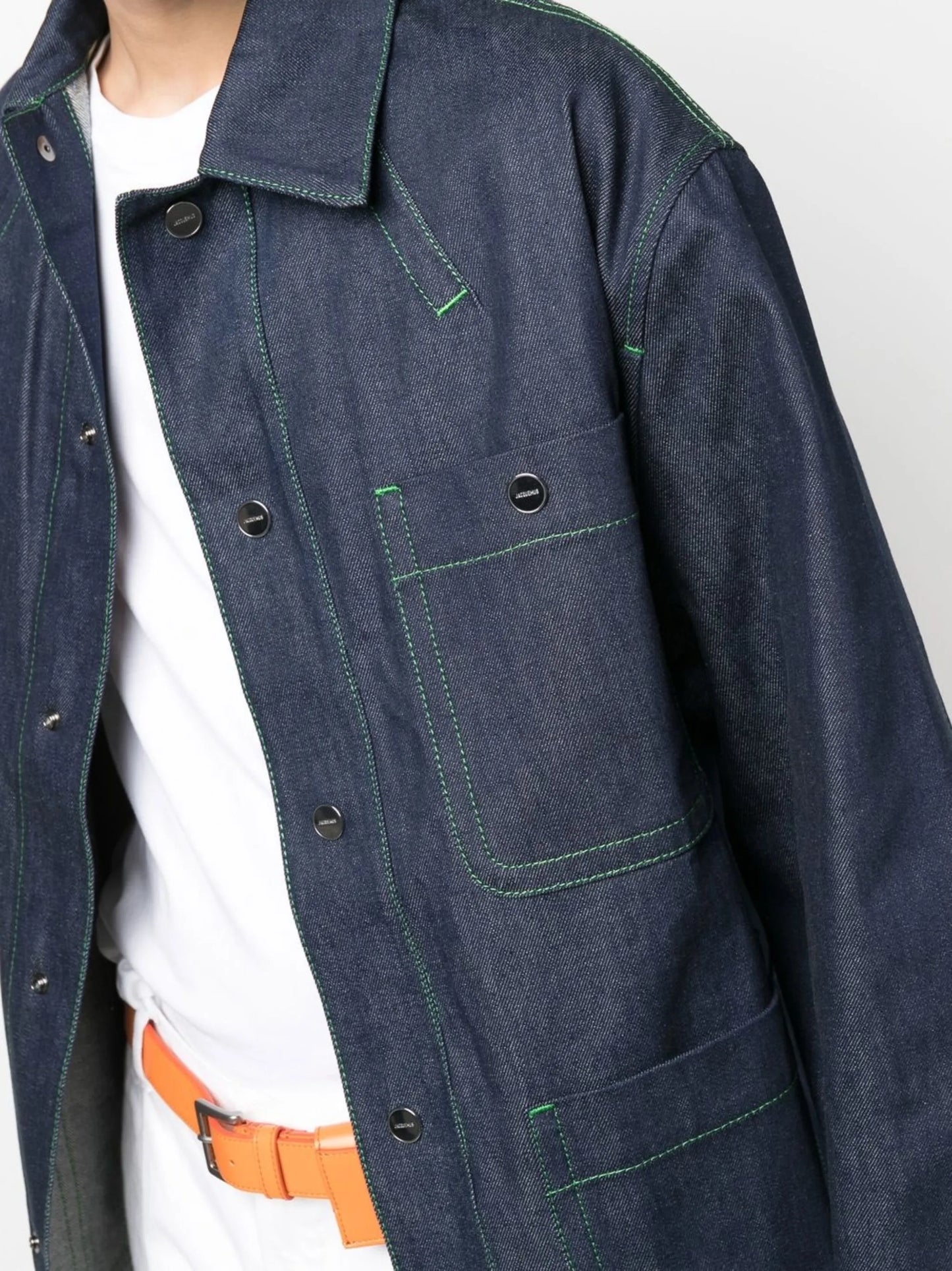 contrast-stitch denim jacket