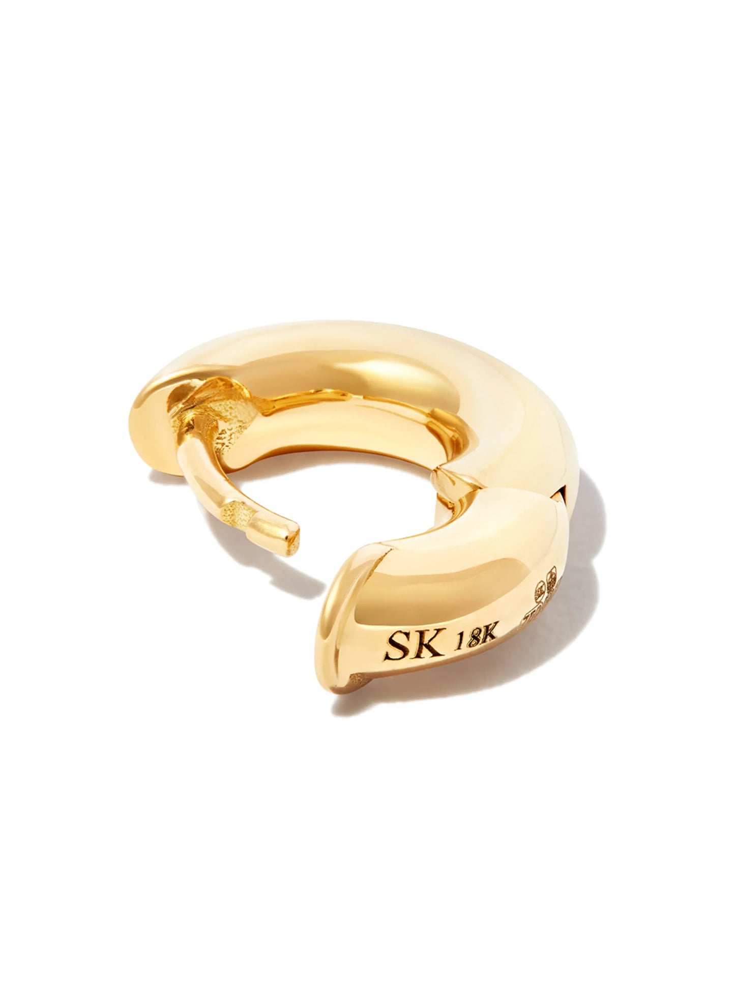 18K yellow gold Mini Macro single hoop earring