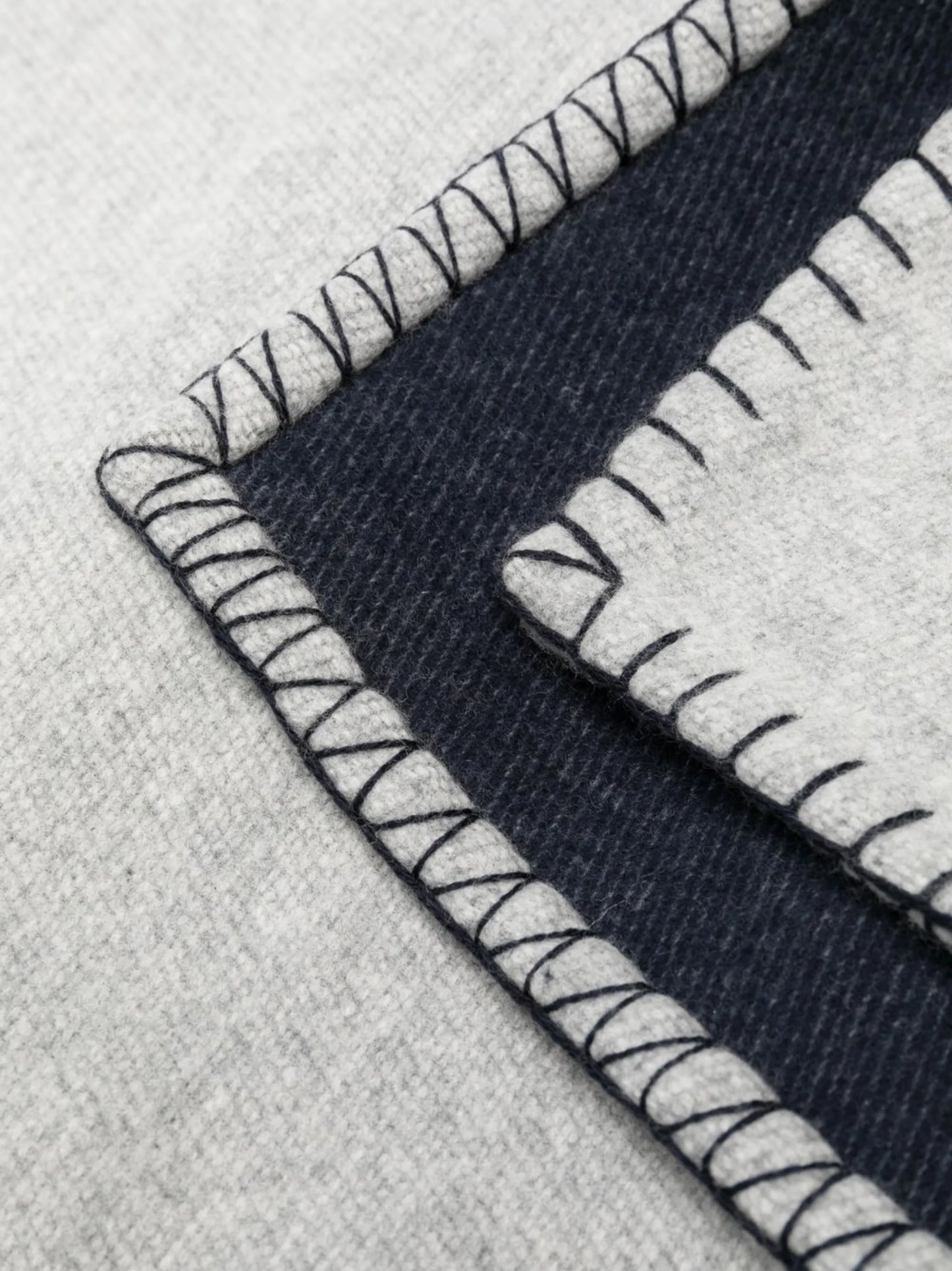 two-tone wool-cashmere blend blanket