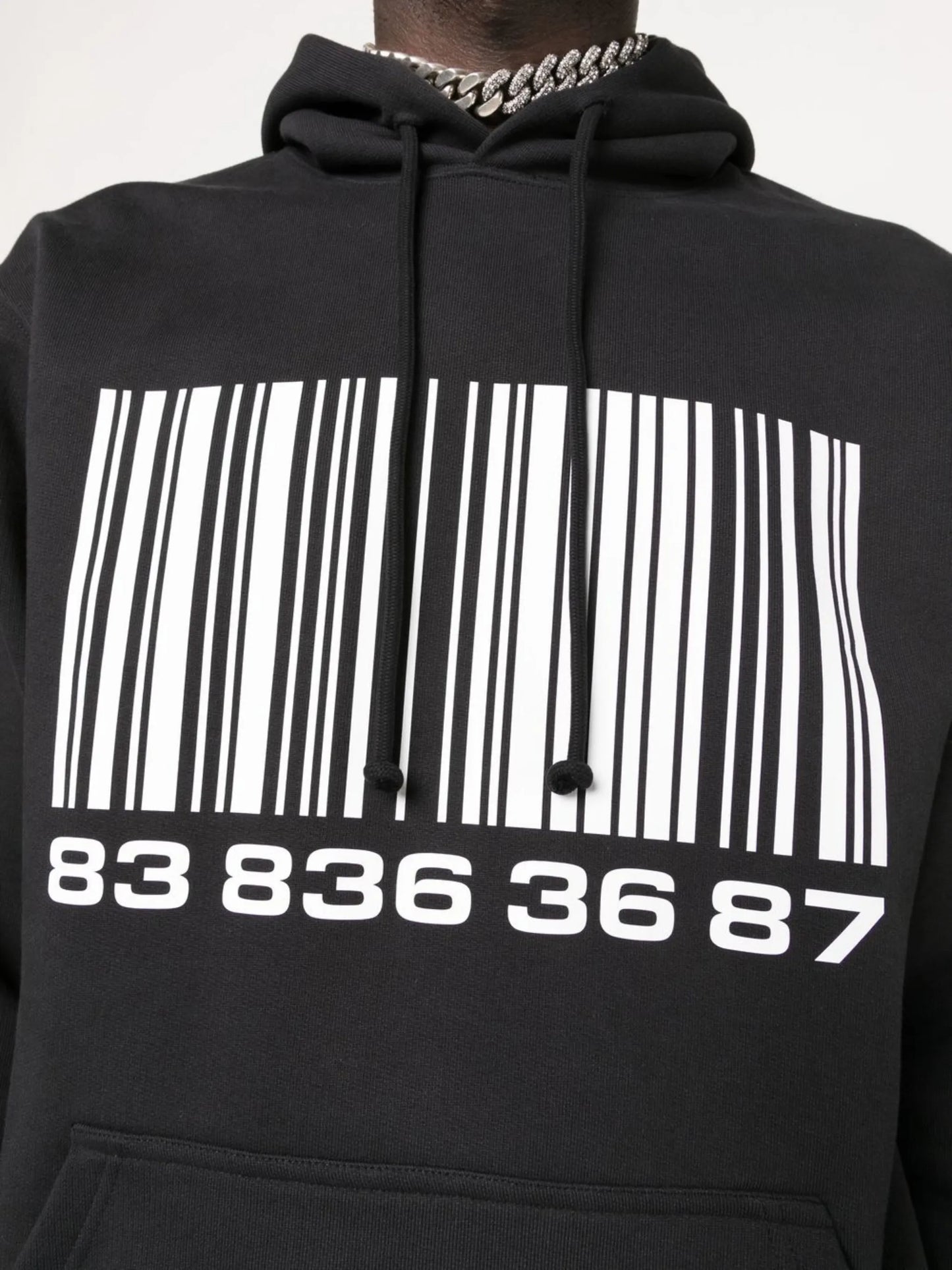 Big-Barcode cotton hoodie