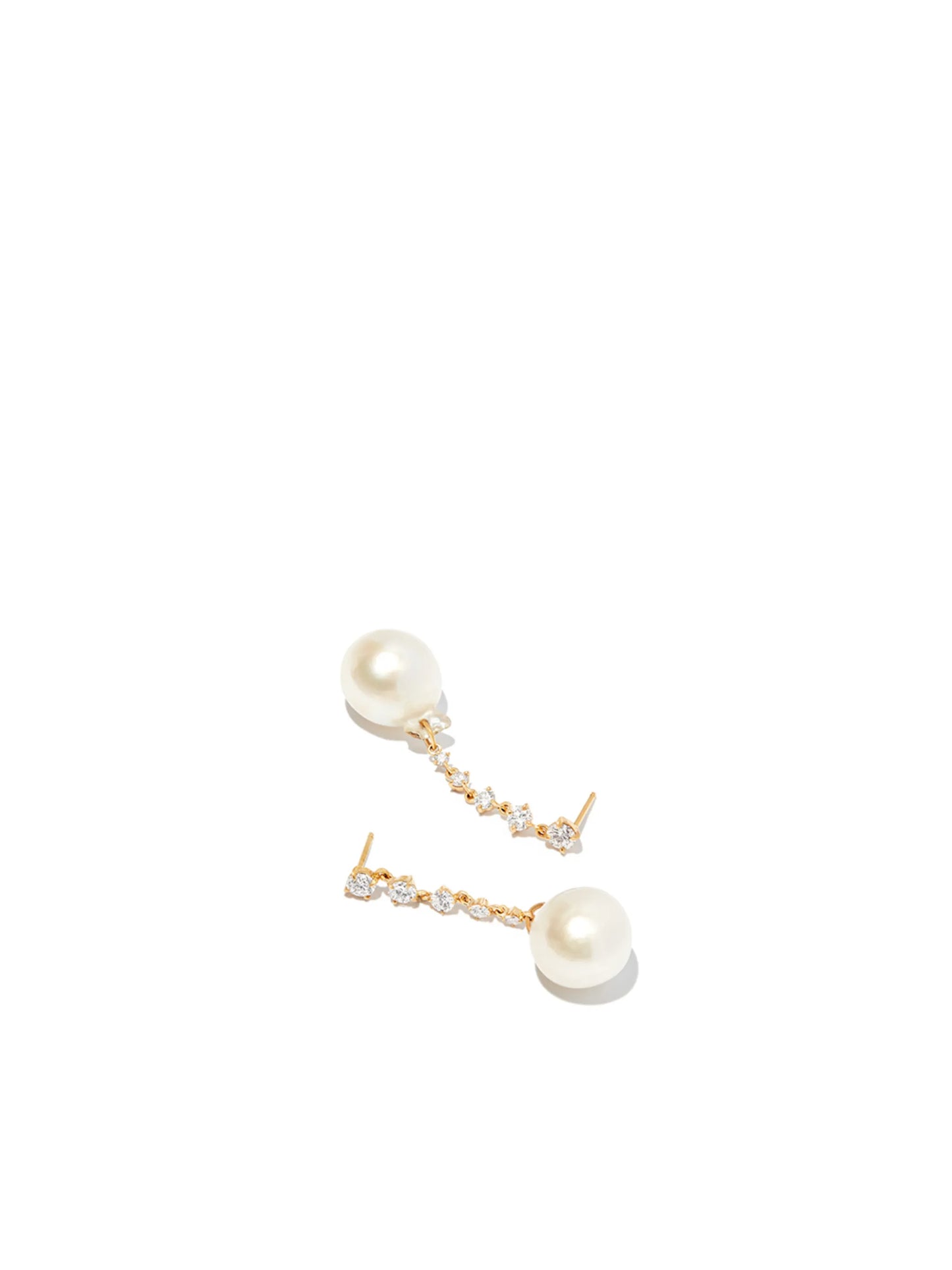 18kt yellow gold Éclat pearl and diamond earring