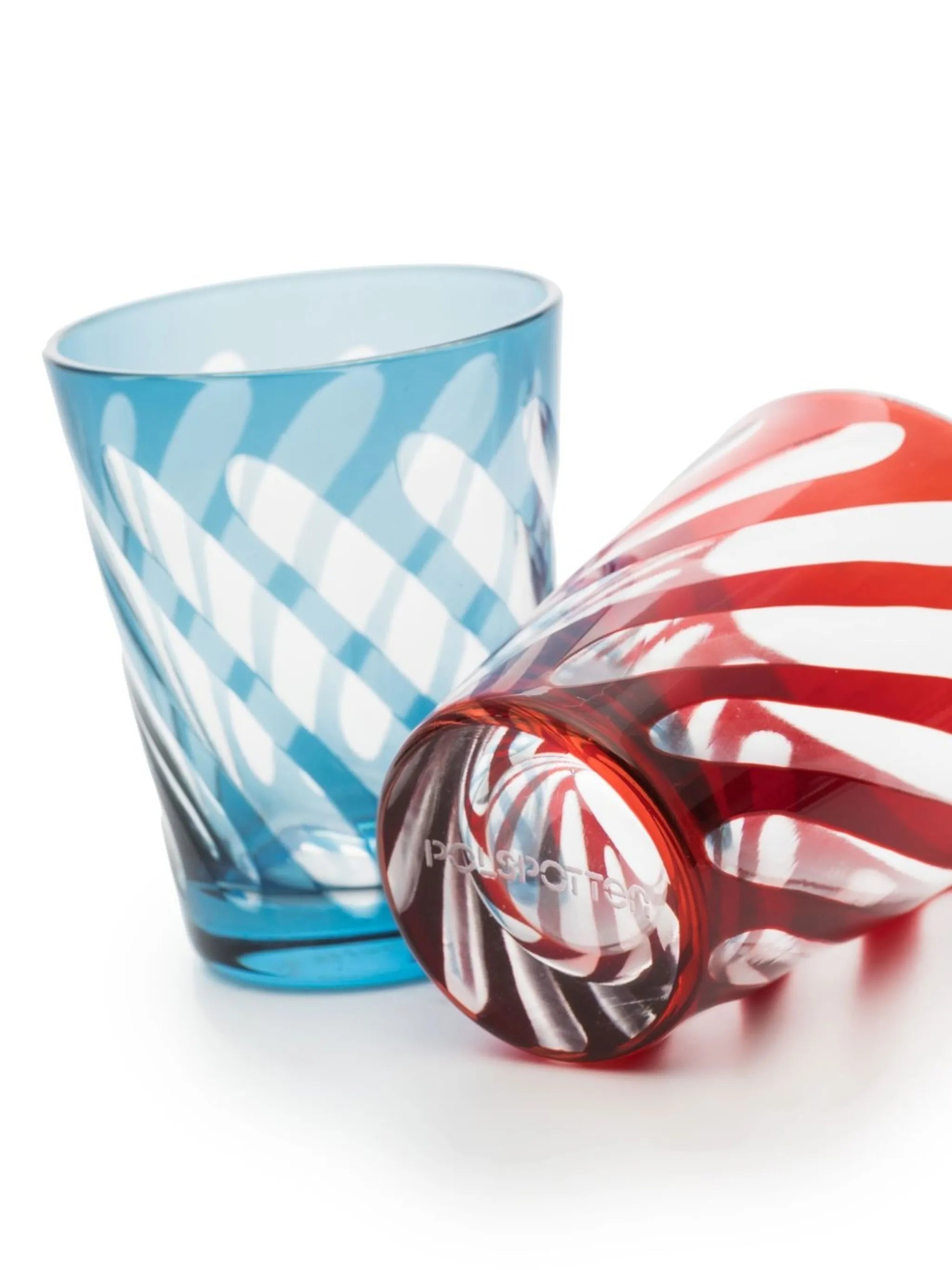 set of 4Tubular glass tumblers
