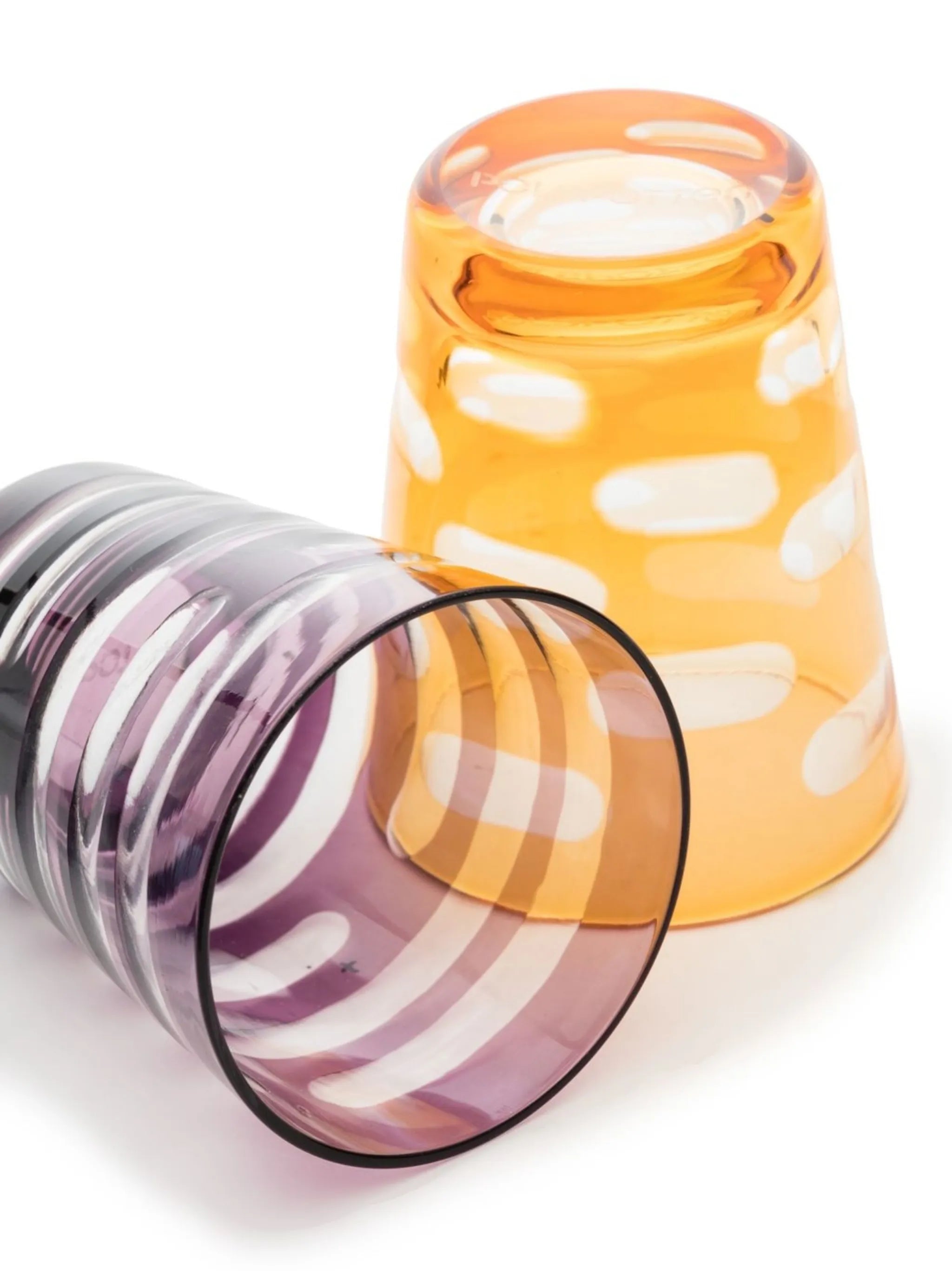 set of 4Tubular glass tumblers