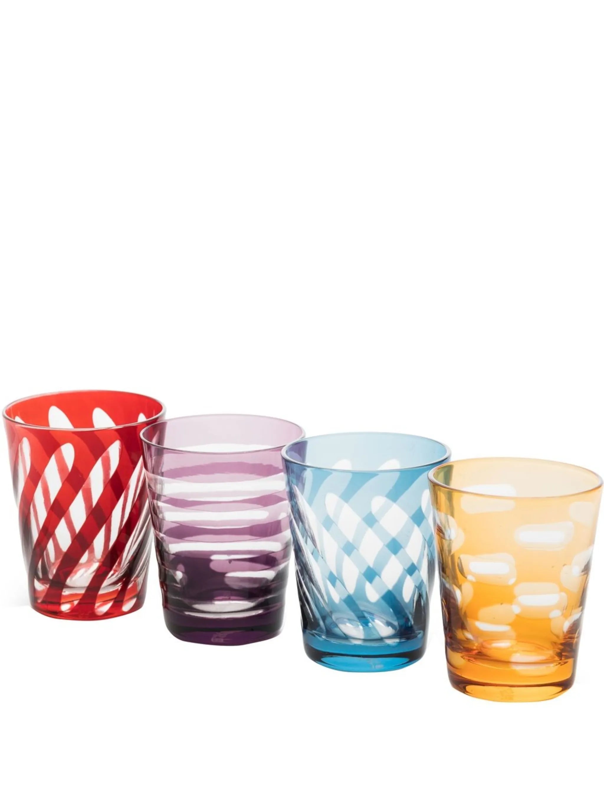 set of 4Tubular glass tumblers
