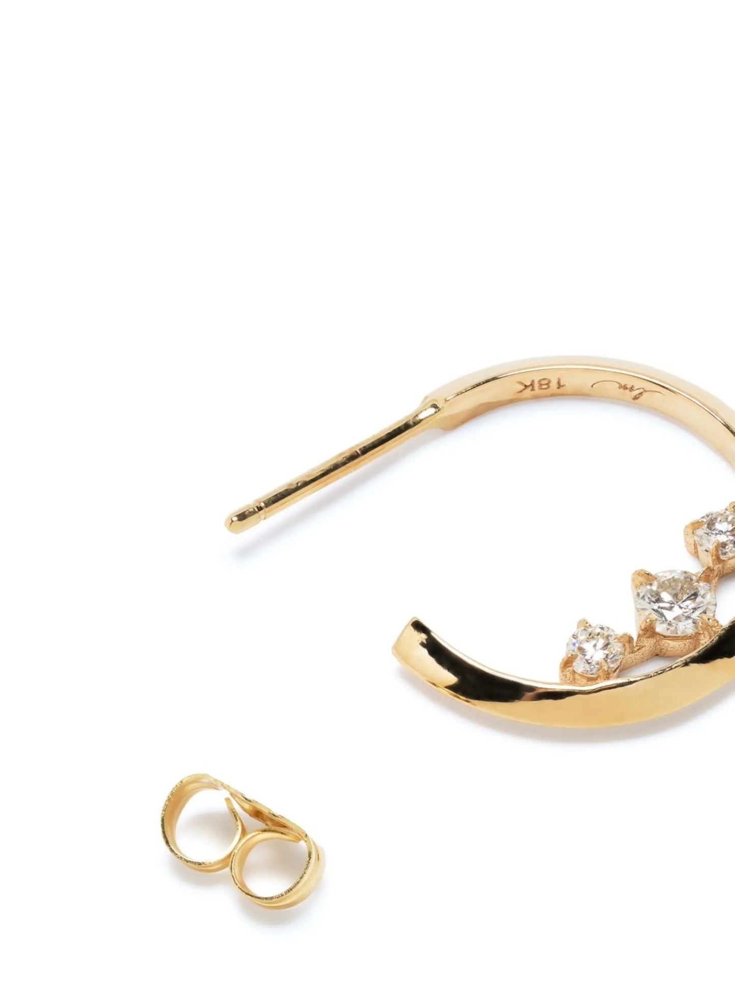 18kt yellow gold diamond hoops