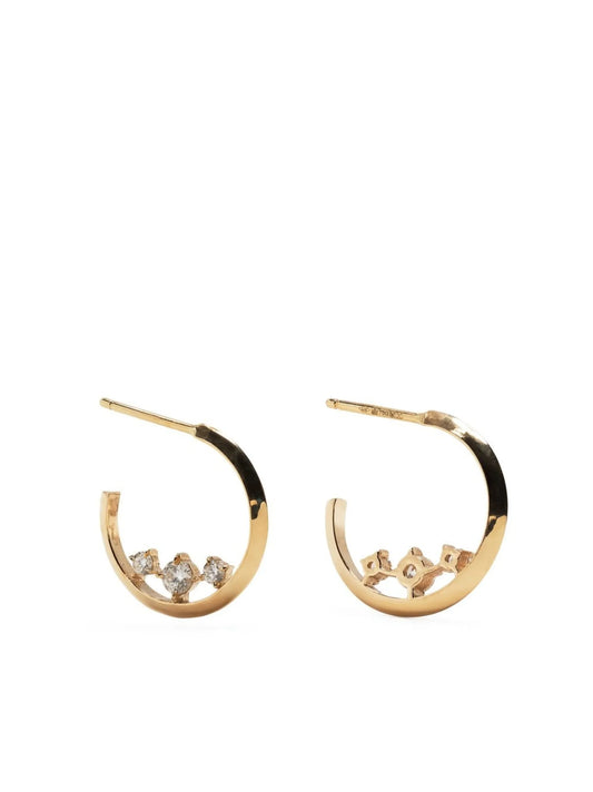 18kt yellow gold diamond hoops