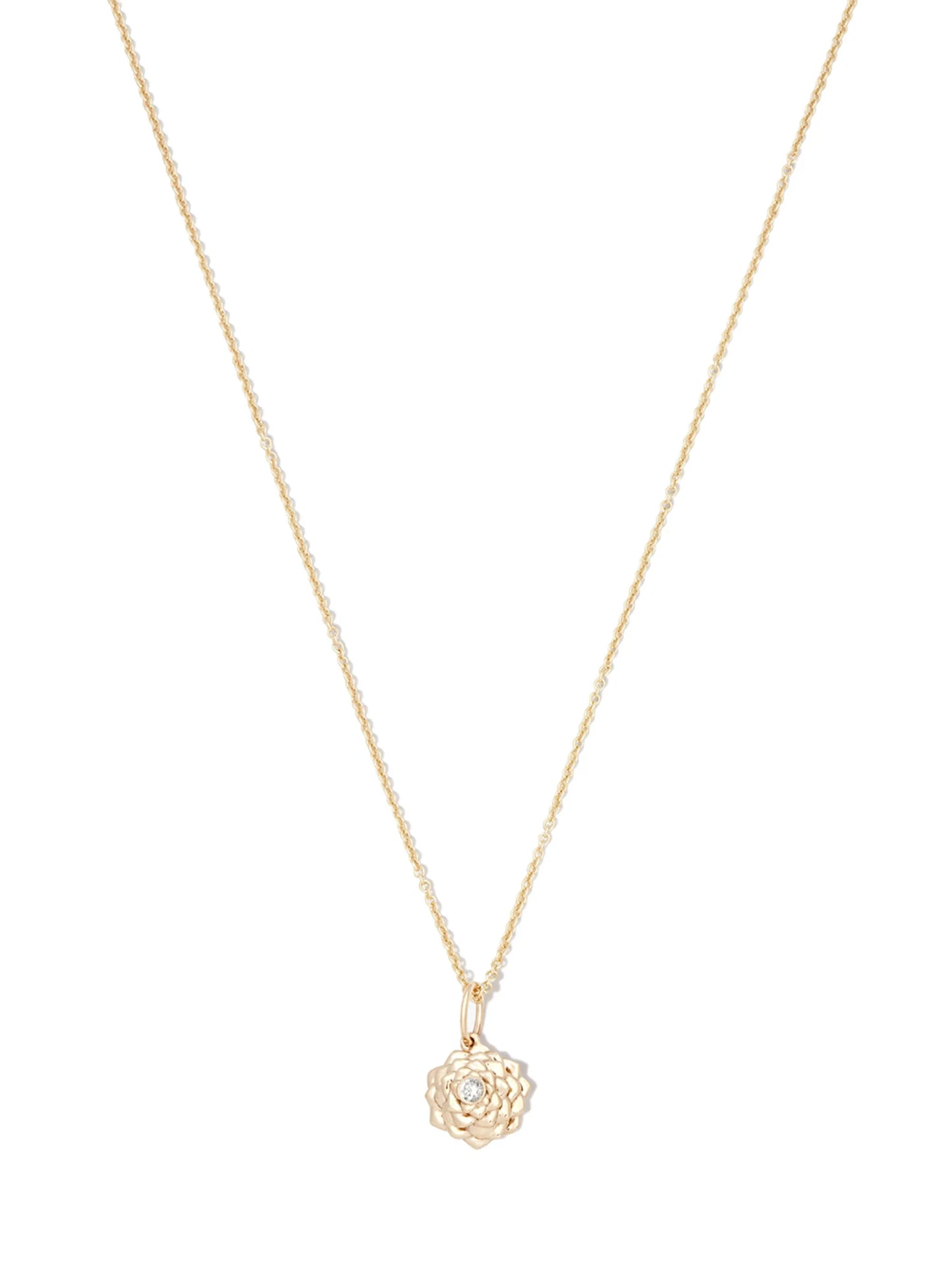 14kt yellow gold Camellia diamond necklace