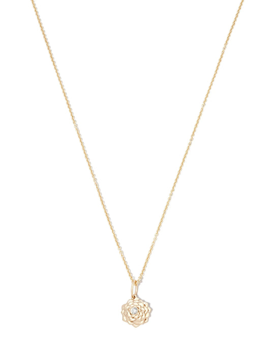 14kt yellow gold Camellia diamond necklace