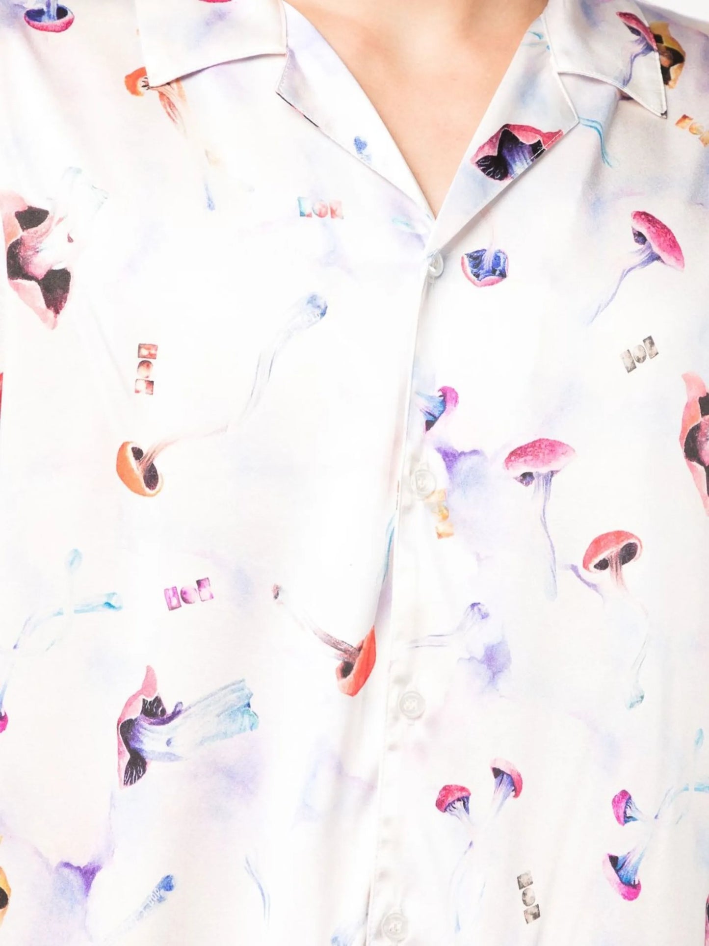 graphic-print silk shirt