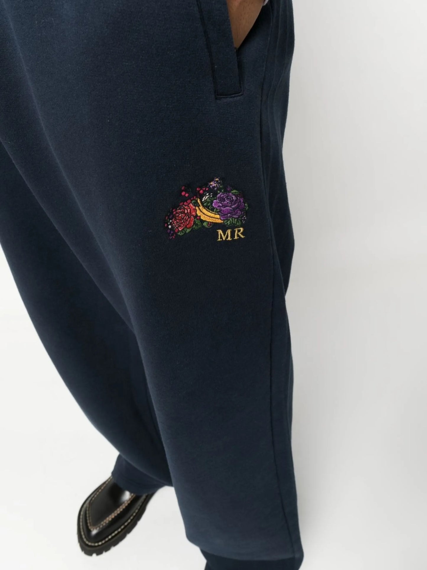 logo-embroidered wide-leg track pants