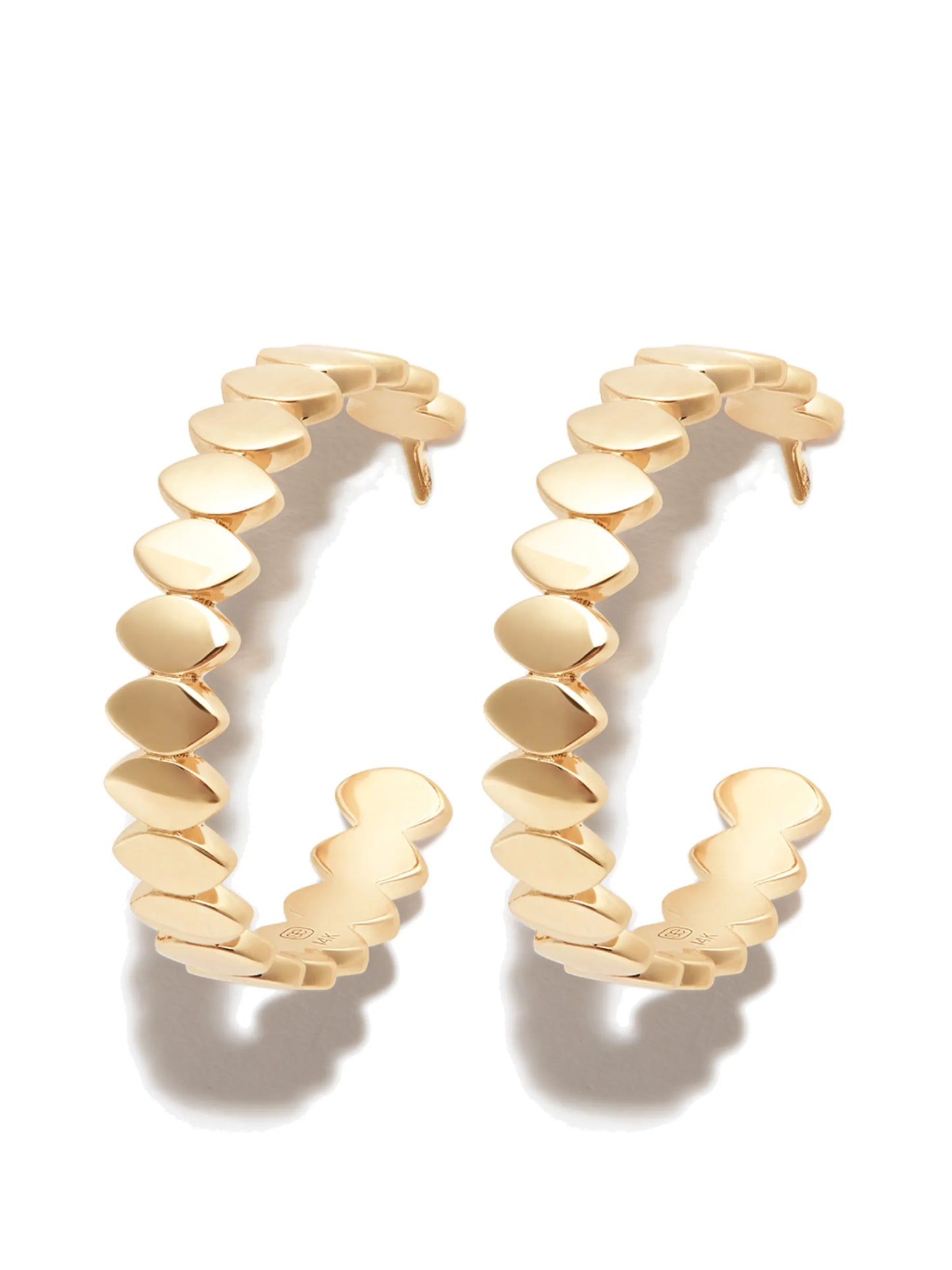 medium 14kt yellow Marquis gold hoops
