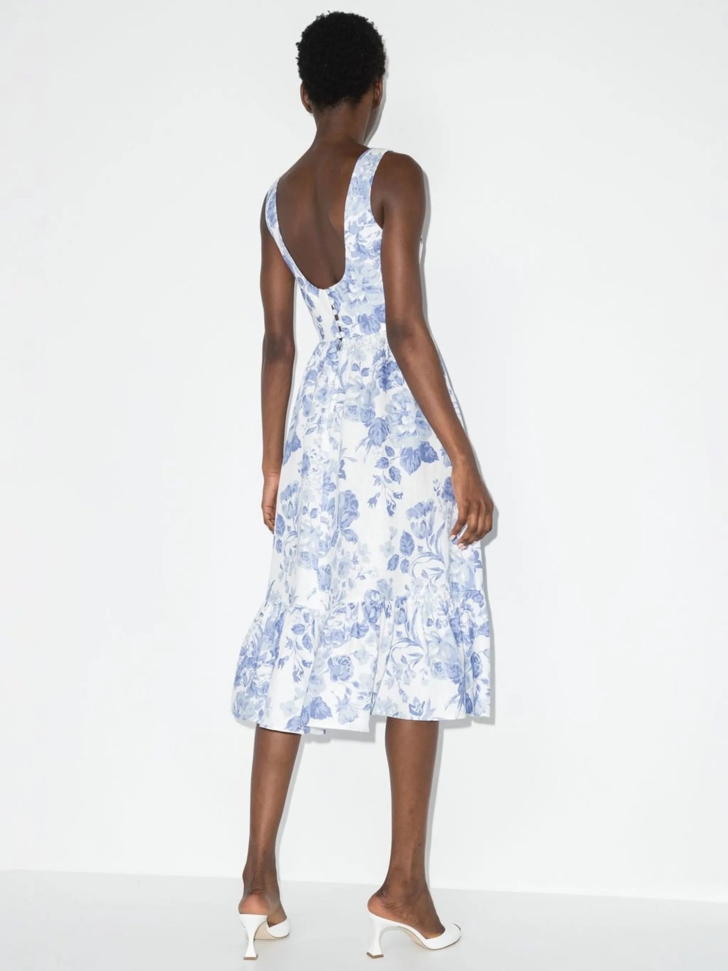 Bucatini linen midi dress