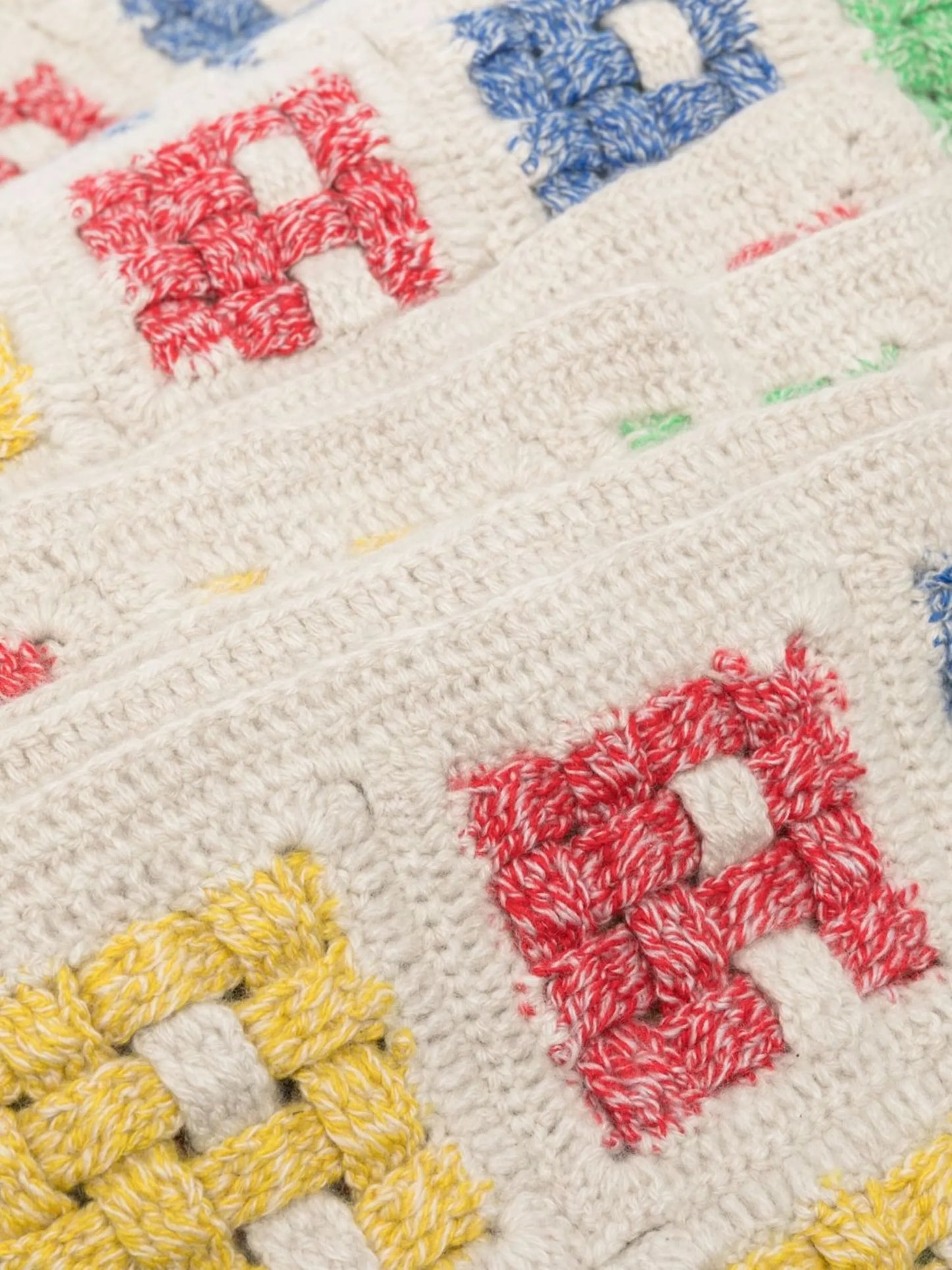 basket-crochet cashmere blanket