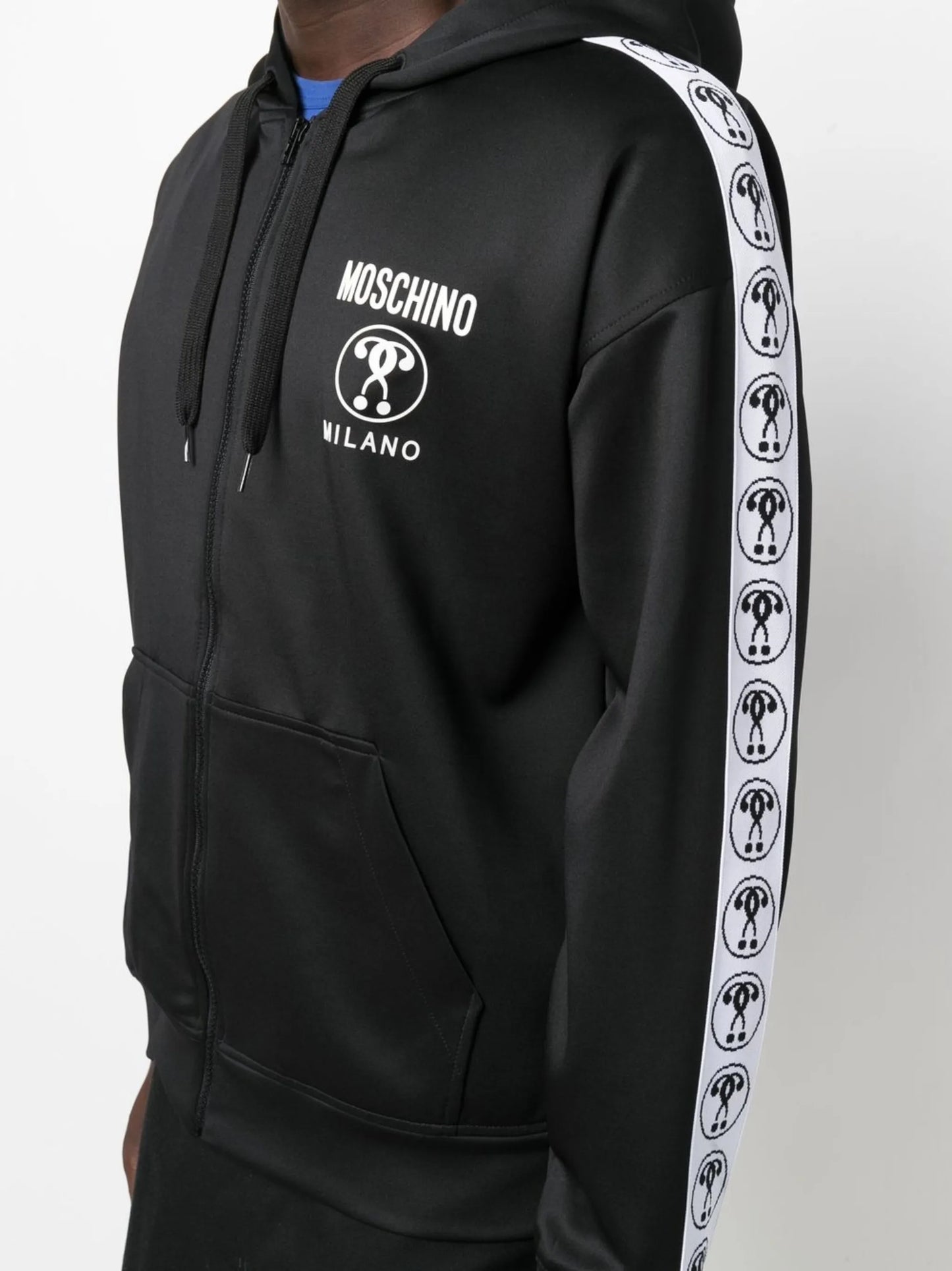 logo-print zip-up hoodie