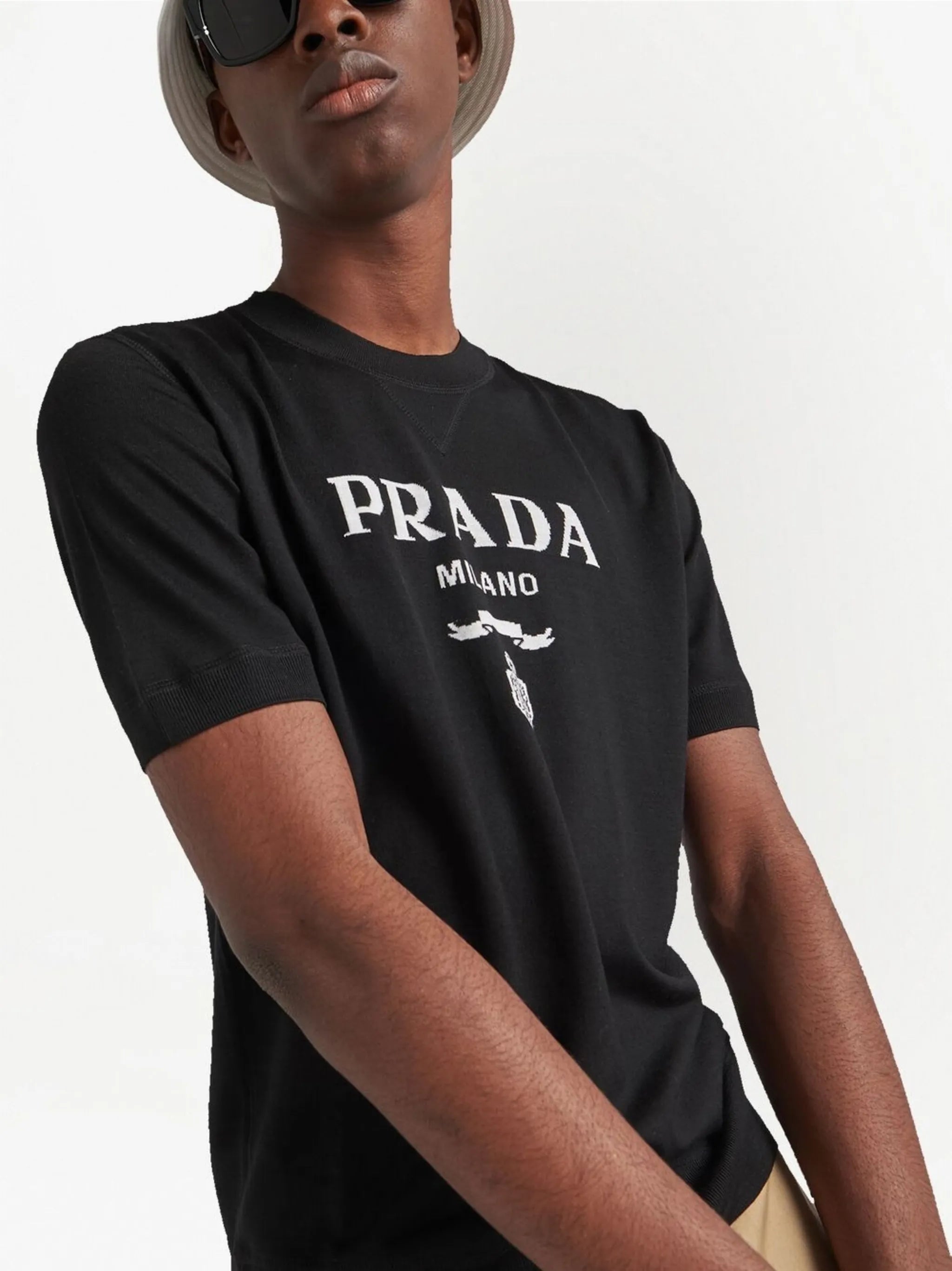 logo-intarsia wool jumper