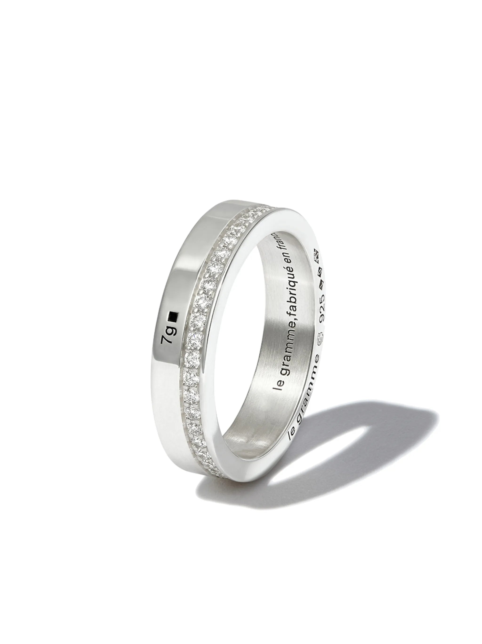 7g diamond line polished band ring