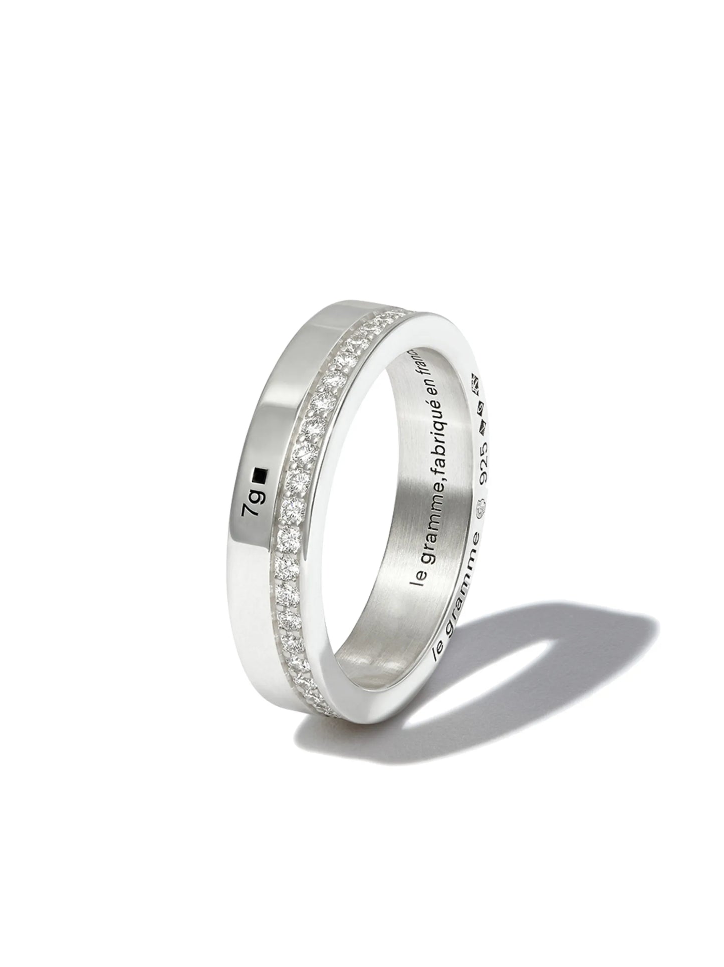 7g diamond line polished band ring