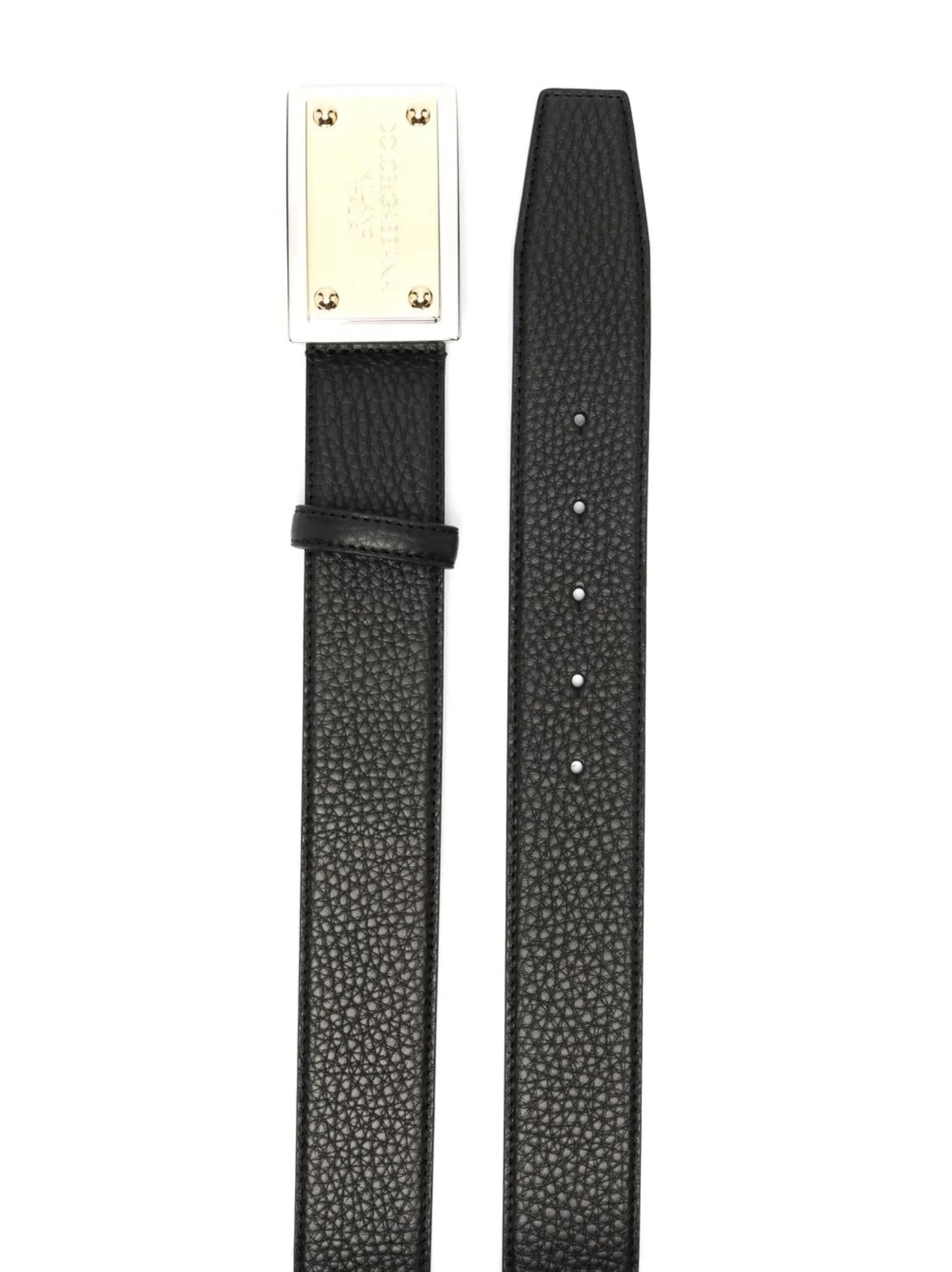 buckled leather belt