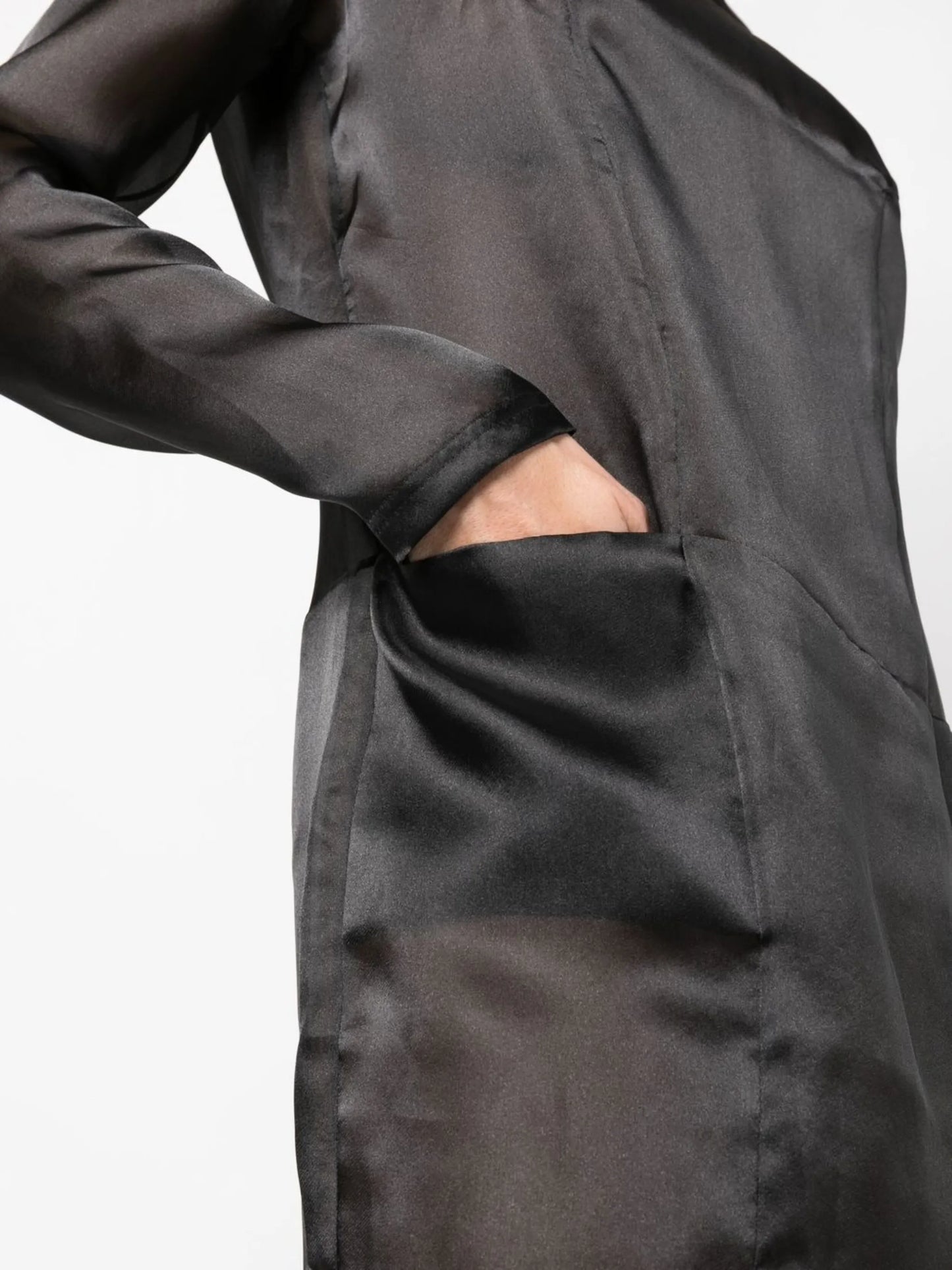long-sleeve semi-sheer dress