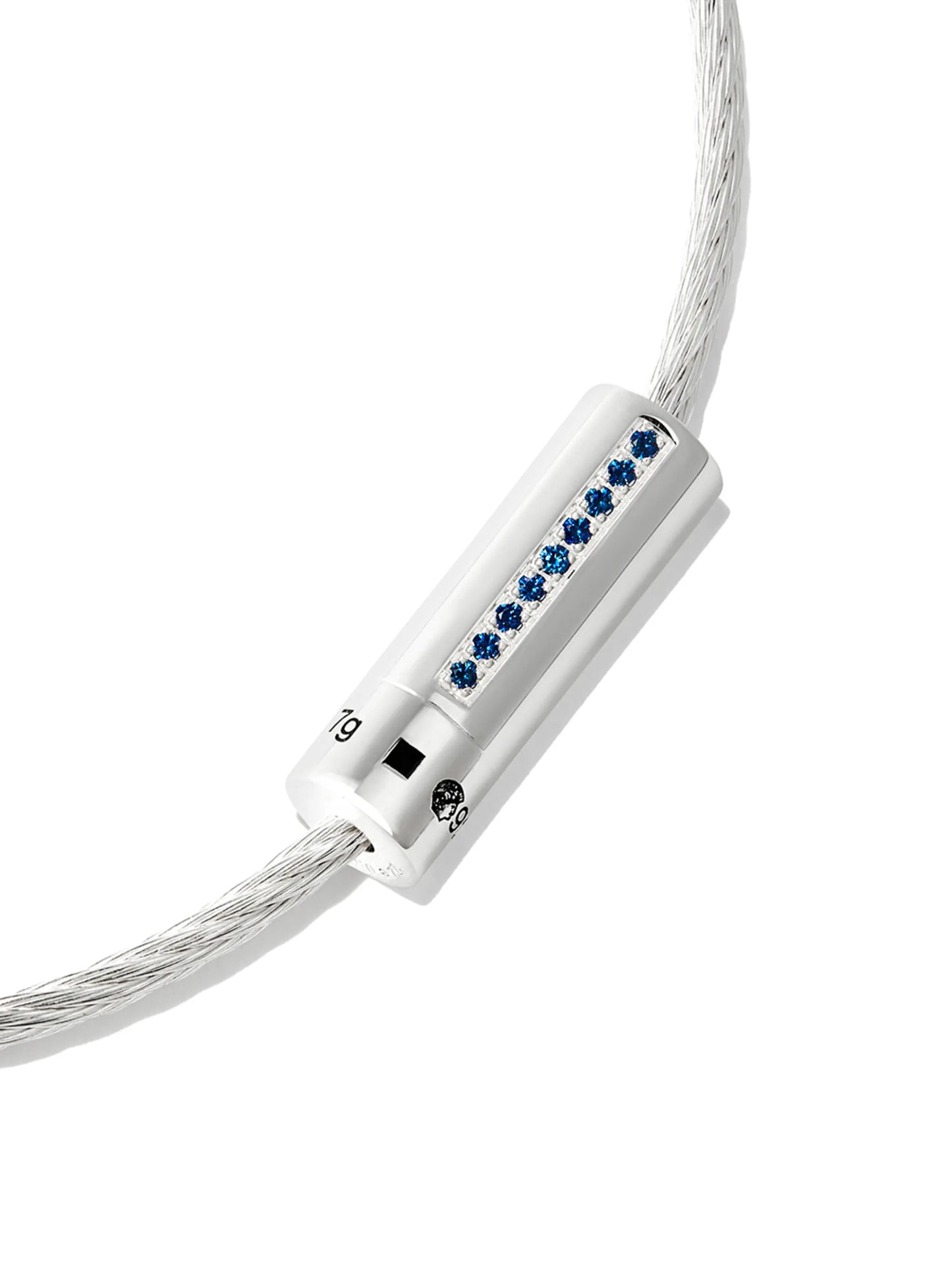 sterling silver Cable sapphire bracelet