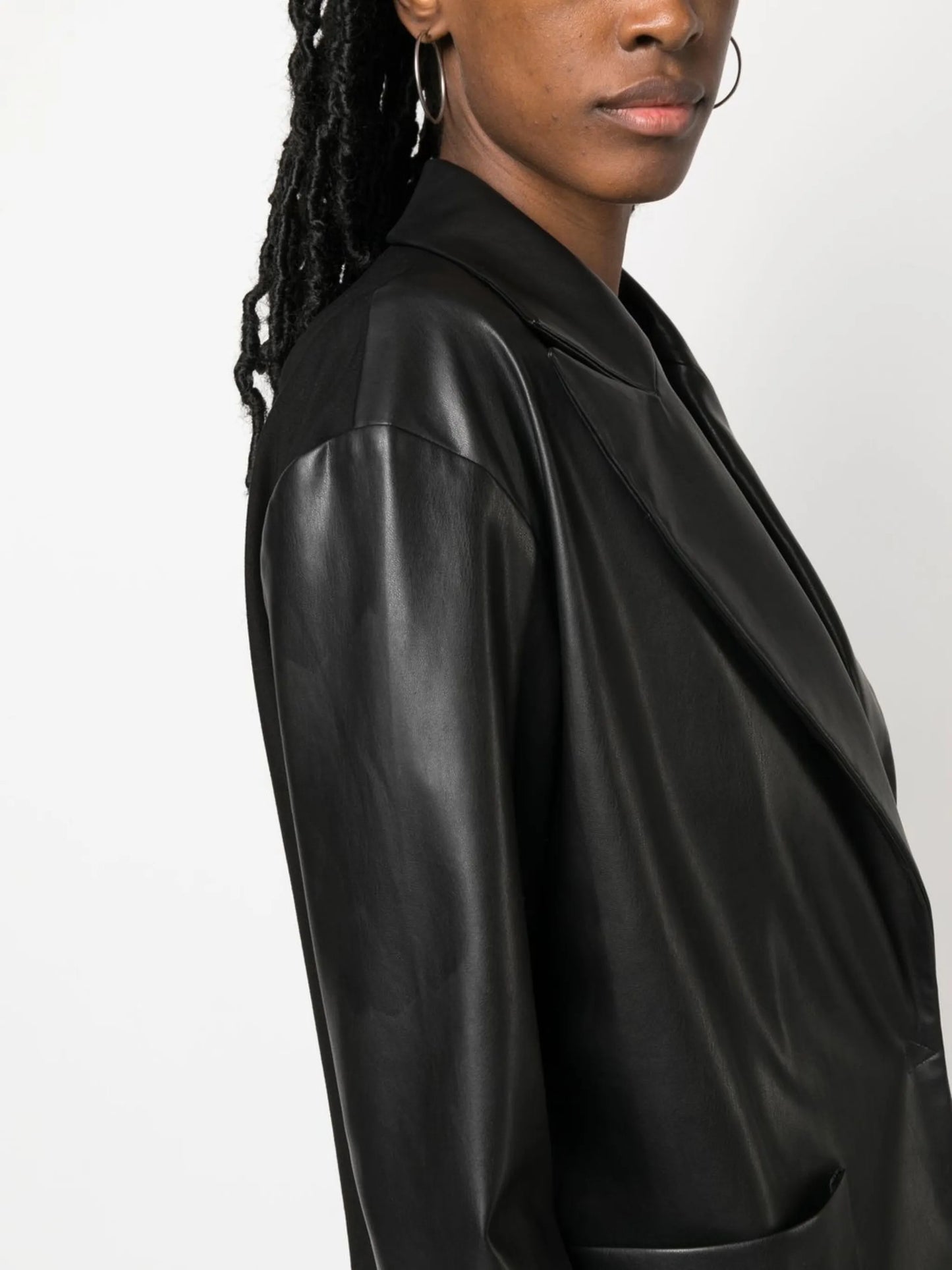 Body-Lines faux-leather blazer