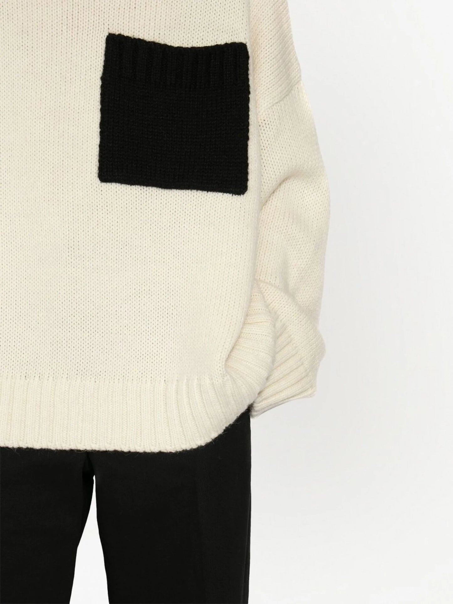 patch-pocket roll-neck jumper