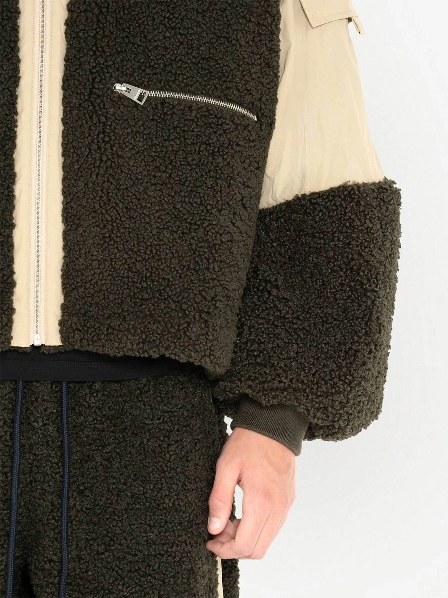 colour-block zip-front jacket