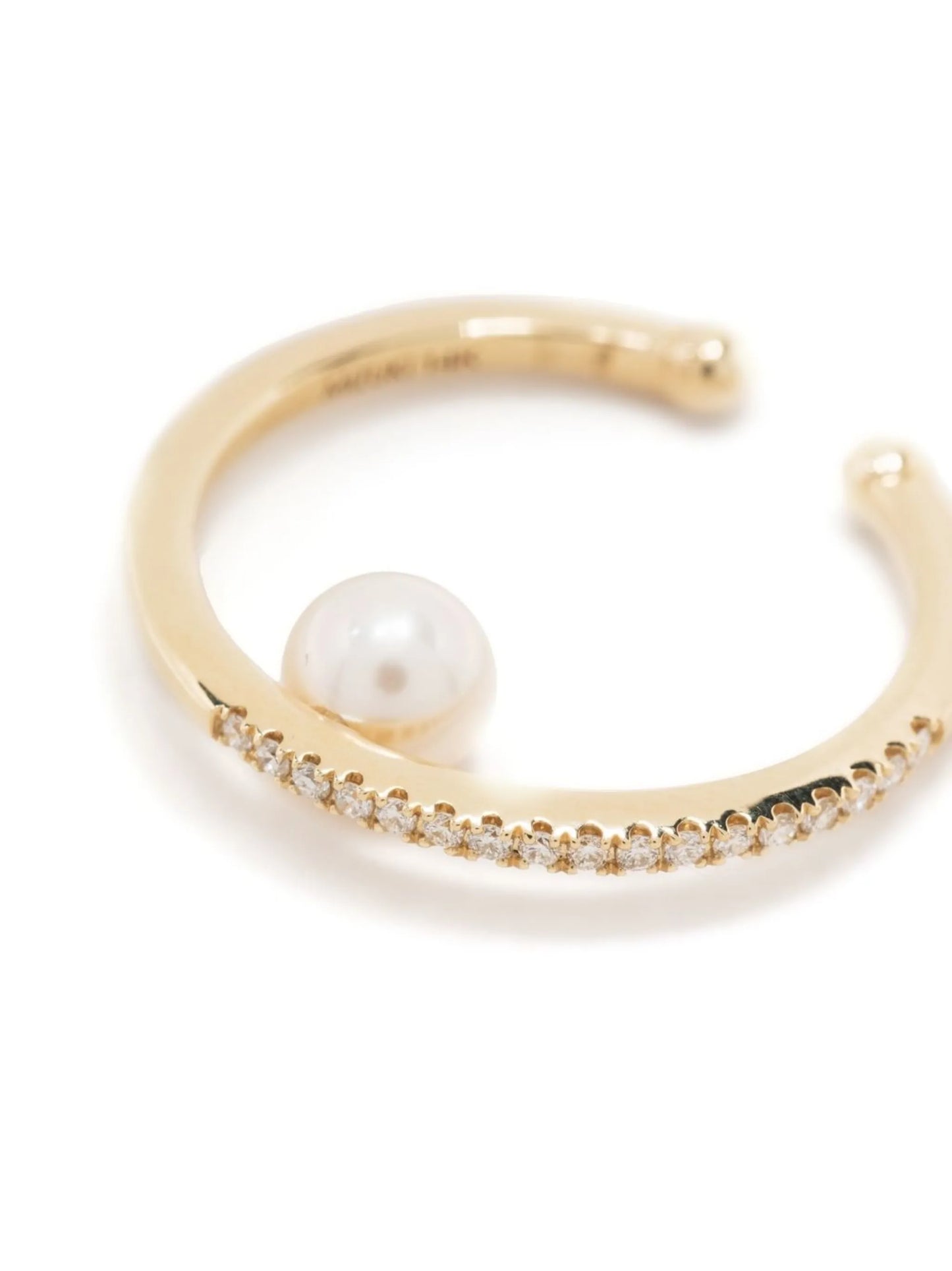 14kt yellow gold Sea of Beauty diamond and pearl ear cuff
