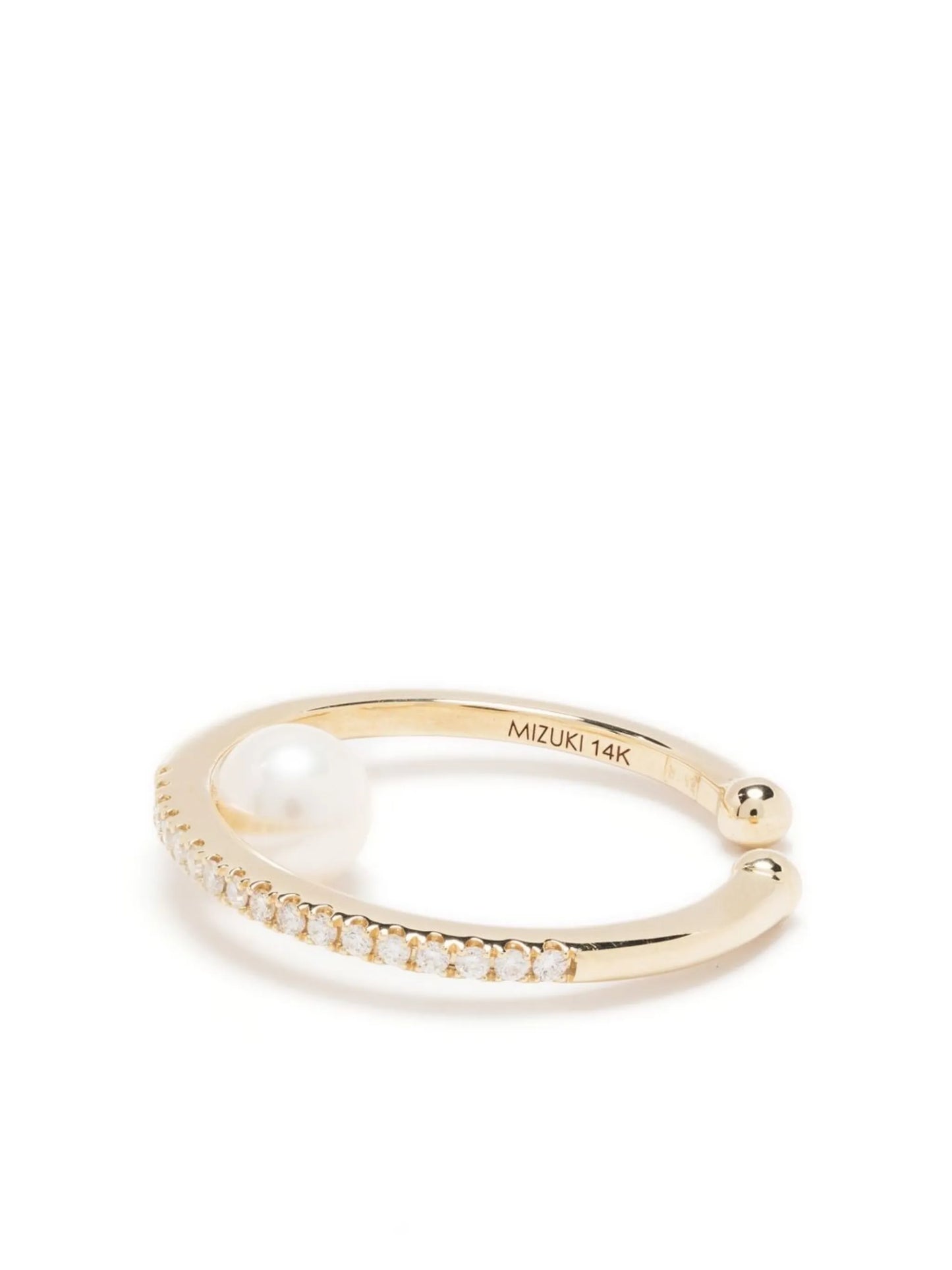14kt yellow gold Sea of Beauty diamond and pearl ear cuff