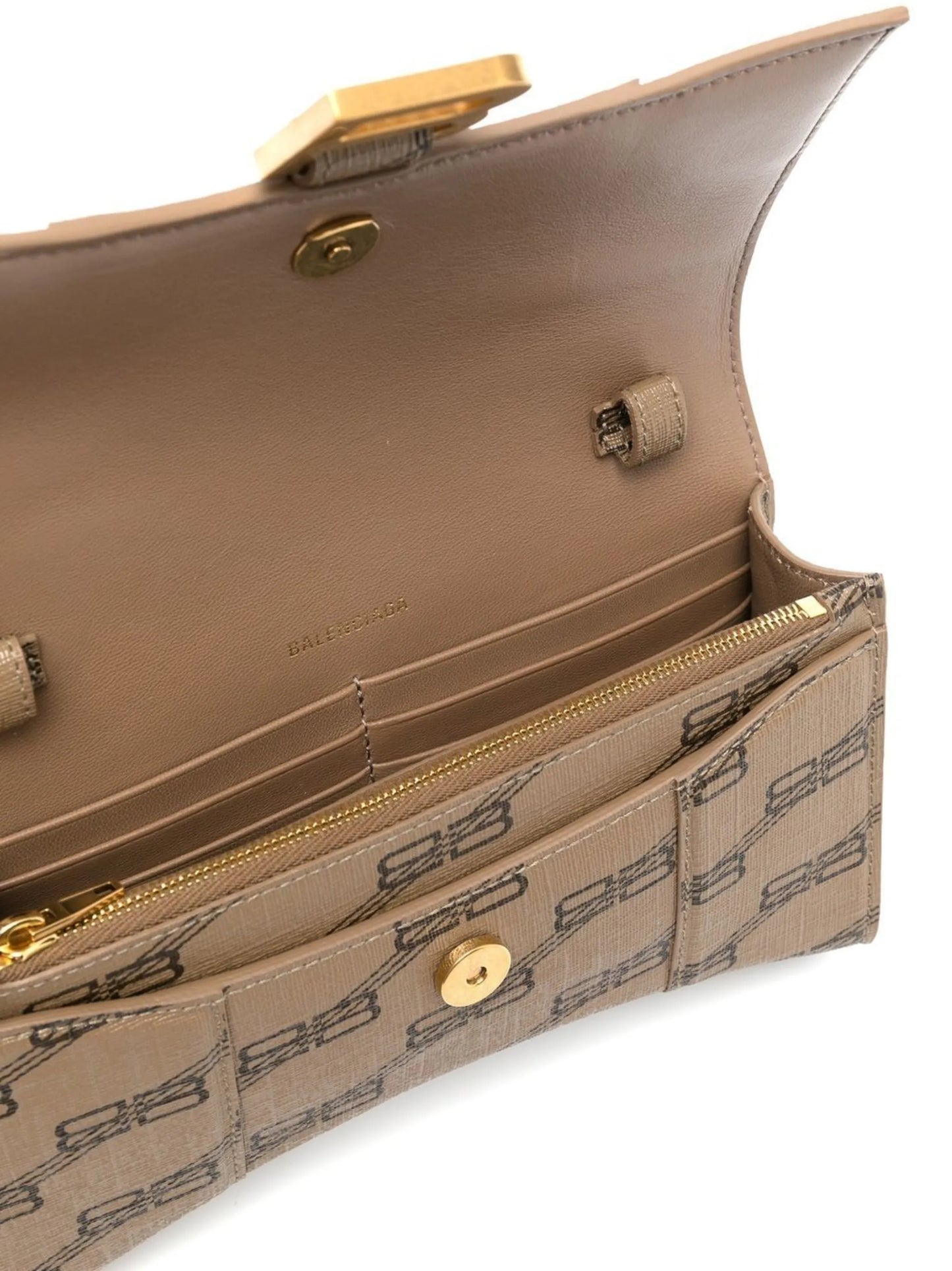 Hourglass BB-monogram wallet with chain