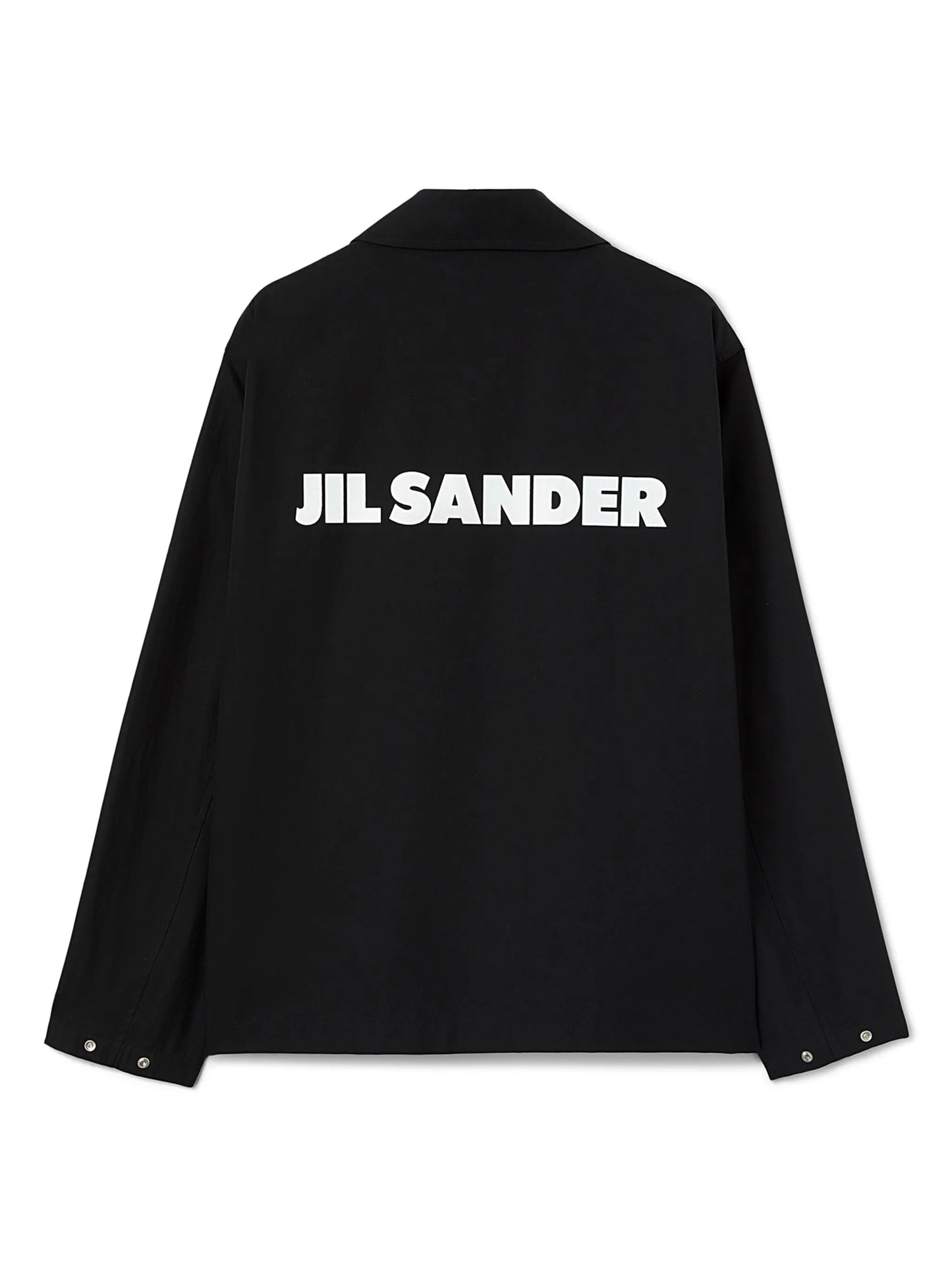 logo-print cotton-poplin shirt jacket