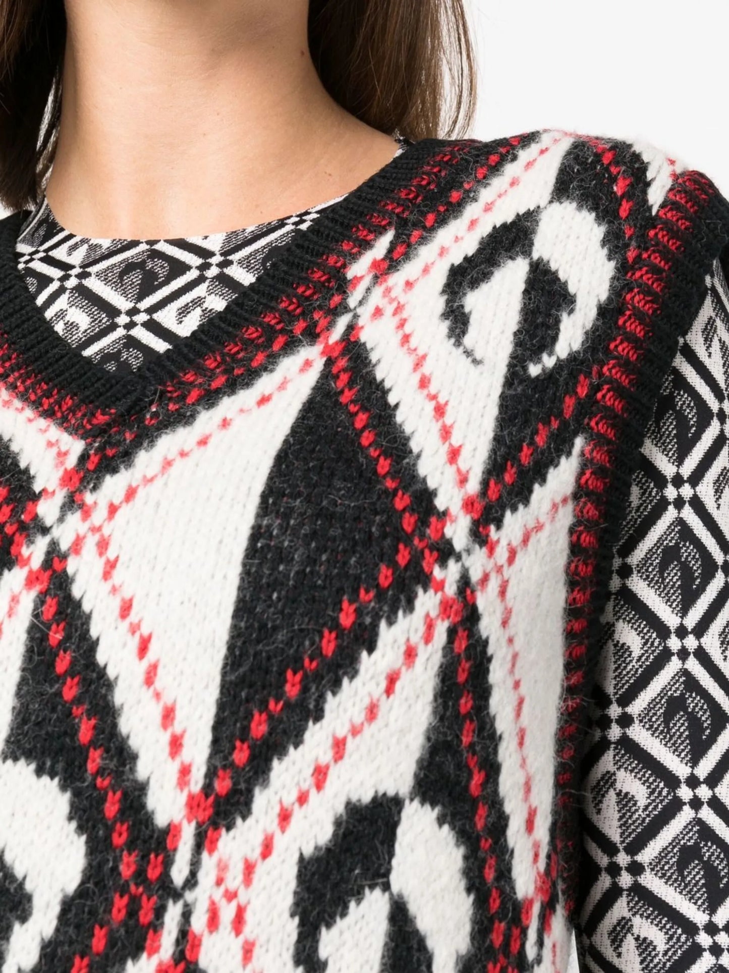 intarsia-knit logo knitted vest