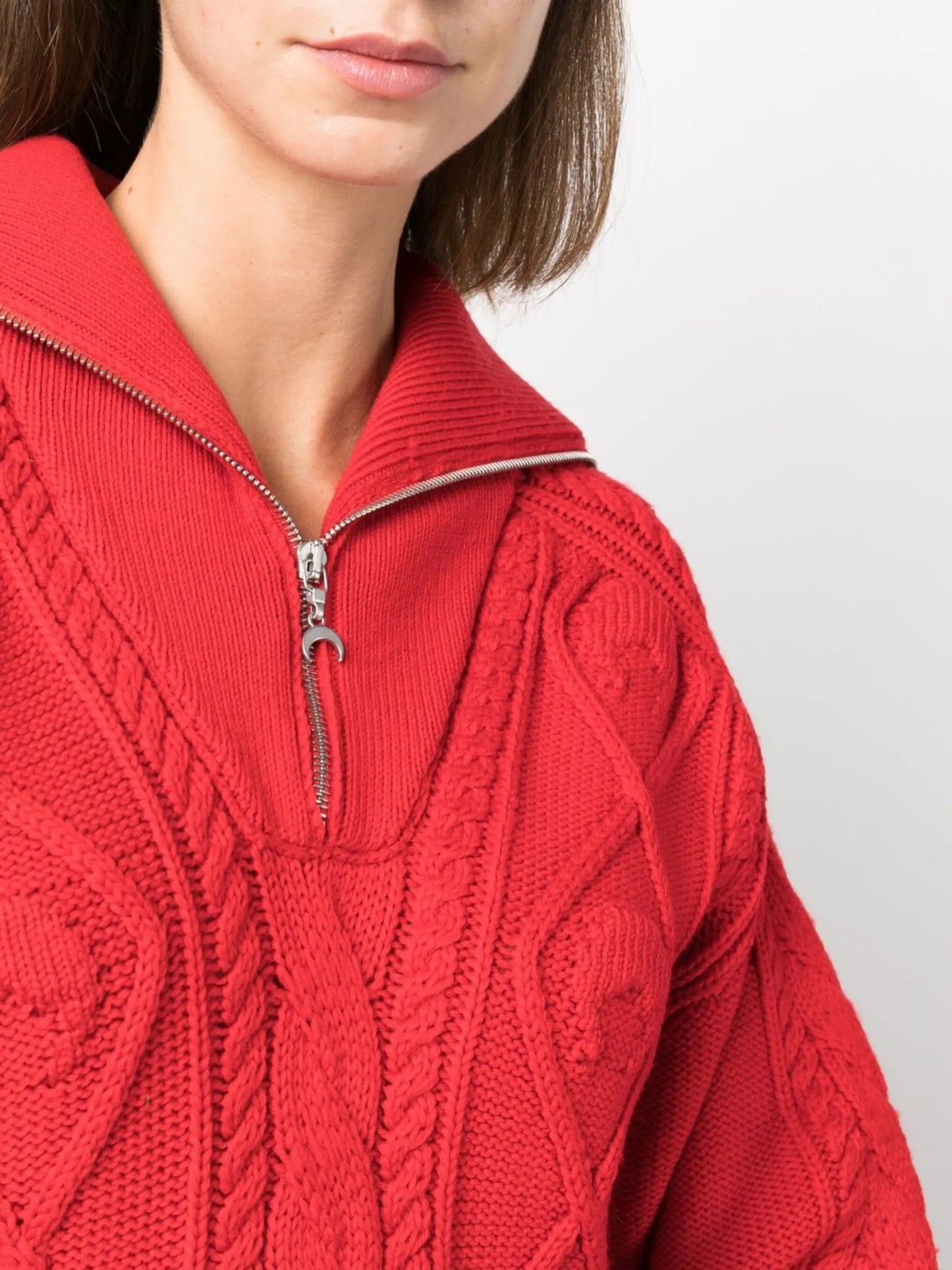 cable-knit quarter-zip jumper