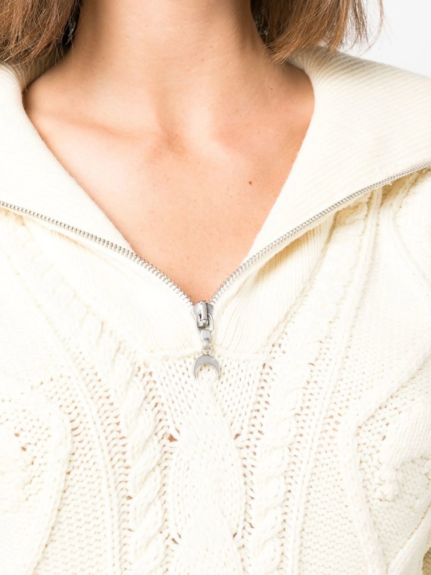 quarter-zip cable-knit jumper