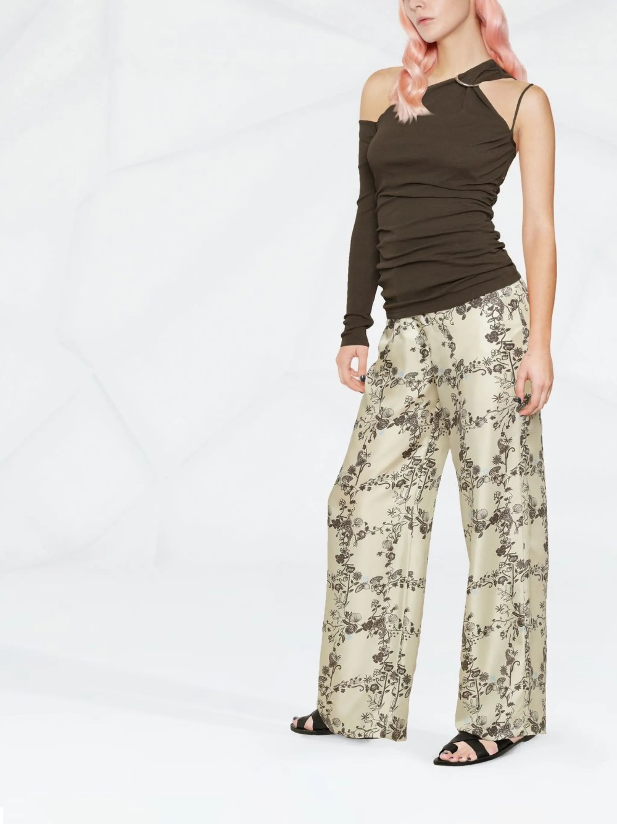 draped neckline jersey wrap top