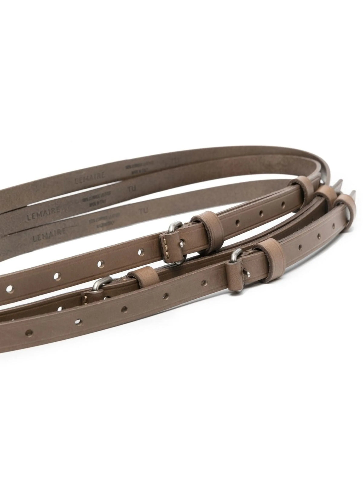 triple-strap leather belt