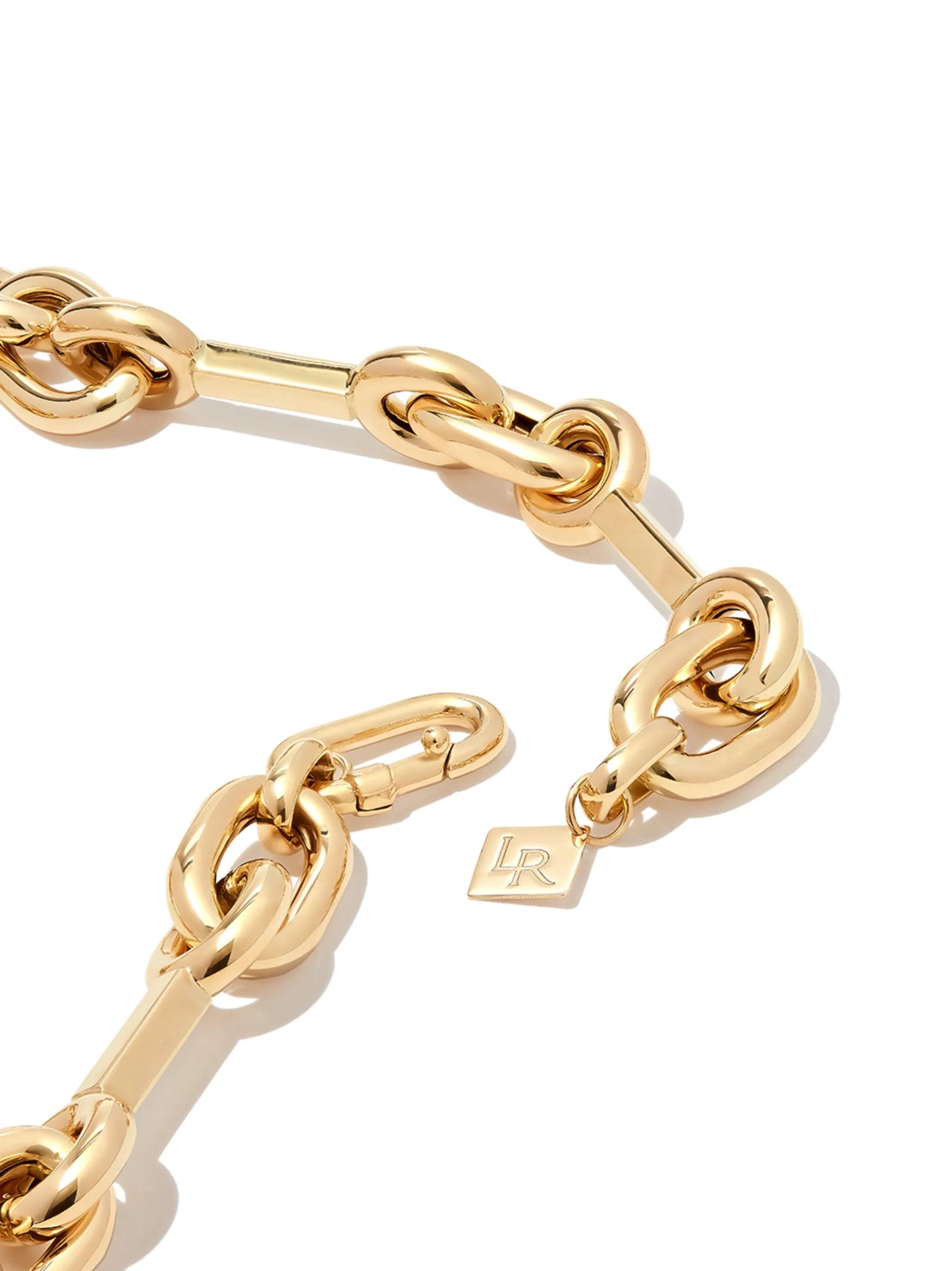 14kt yellow gold mixed-link necklace