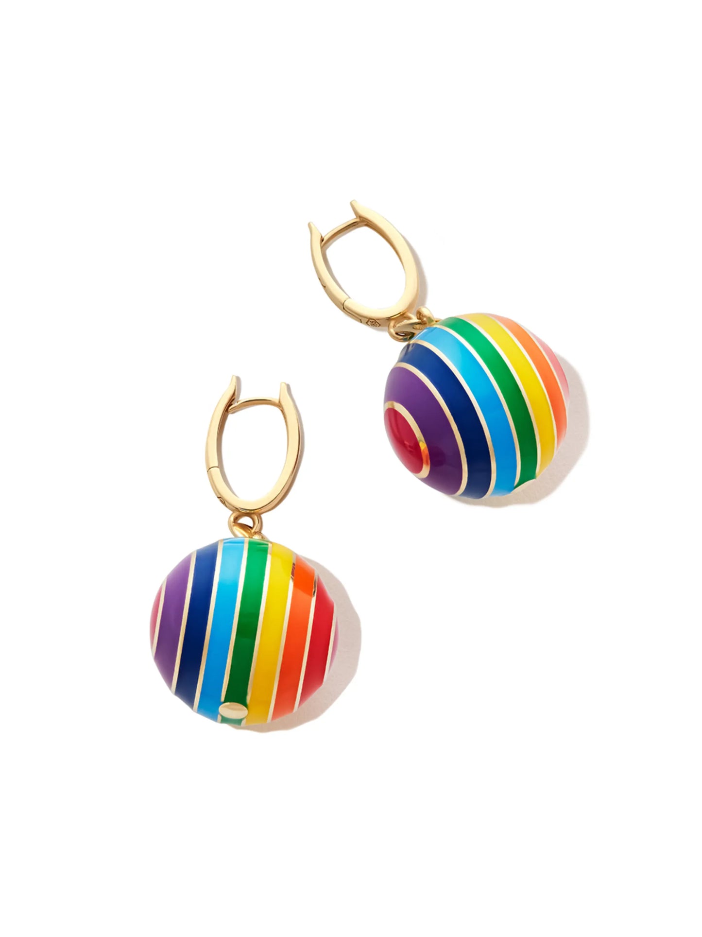 14kt yellow gold enamel drop earrings