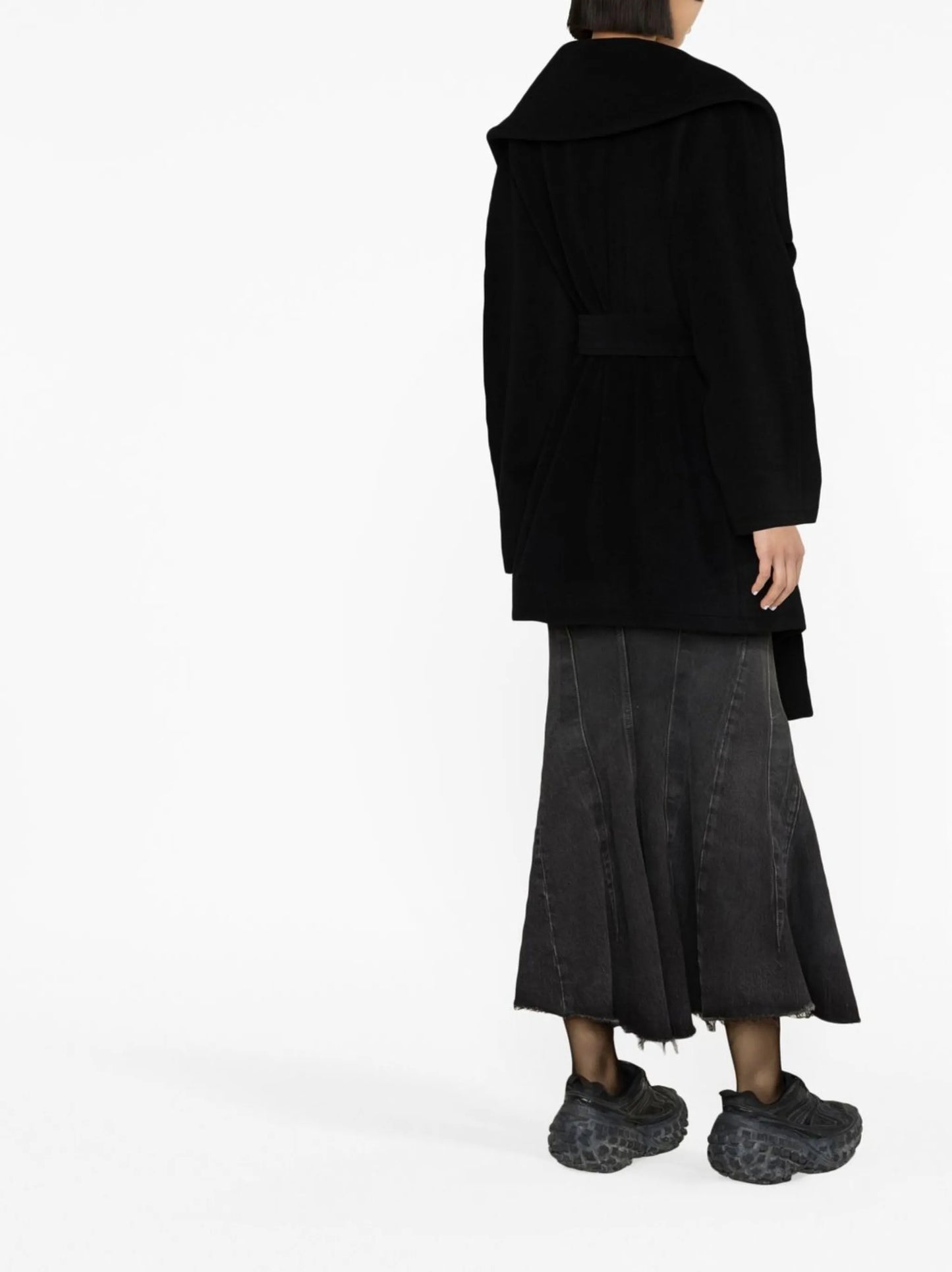 belted-waist oversize coat
