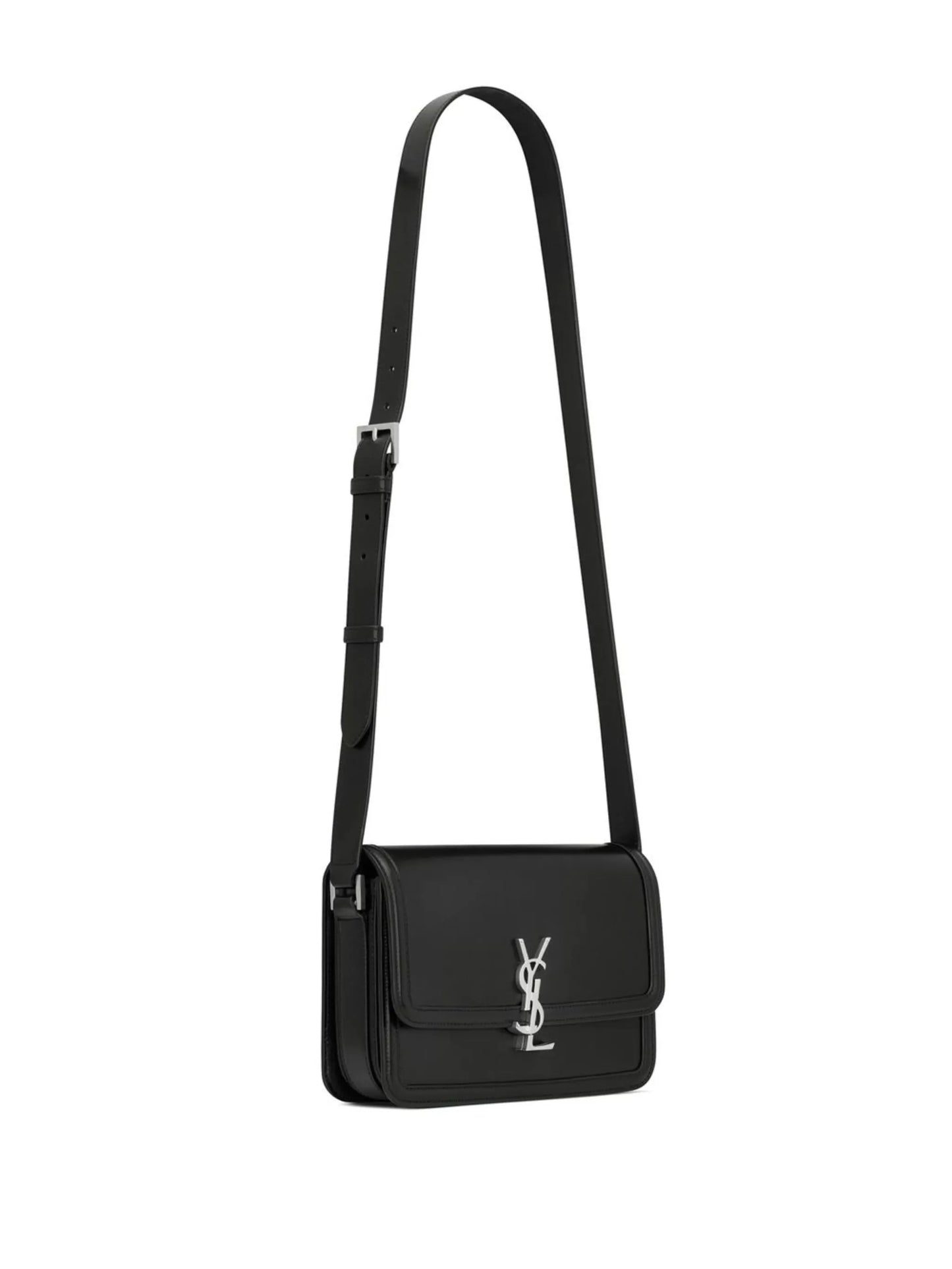 monogram-logo leather messenger bag