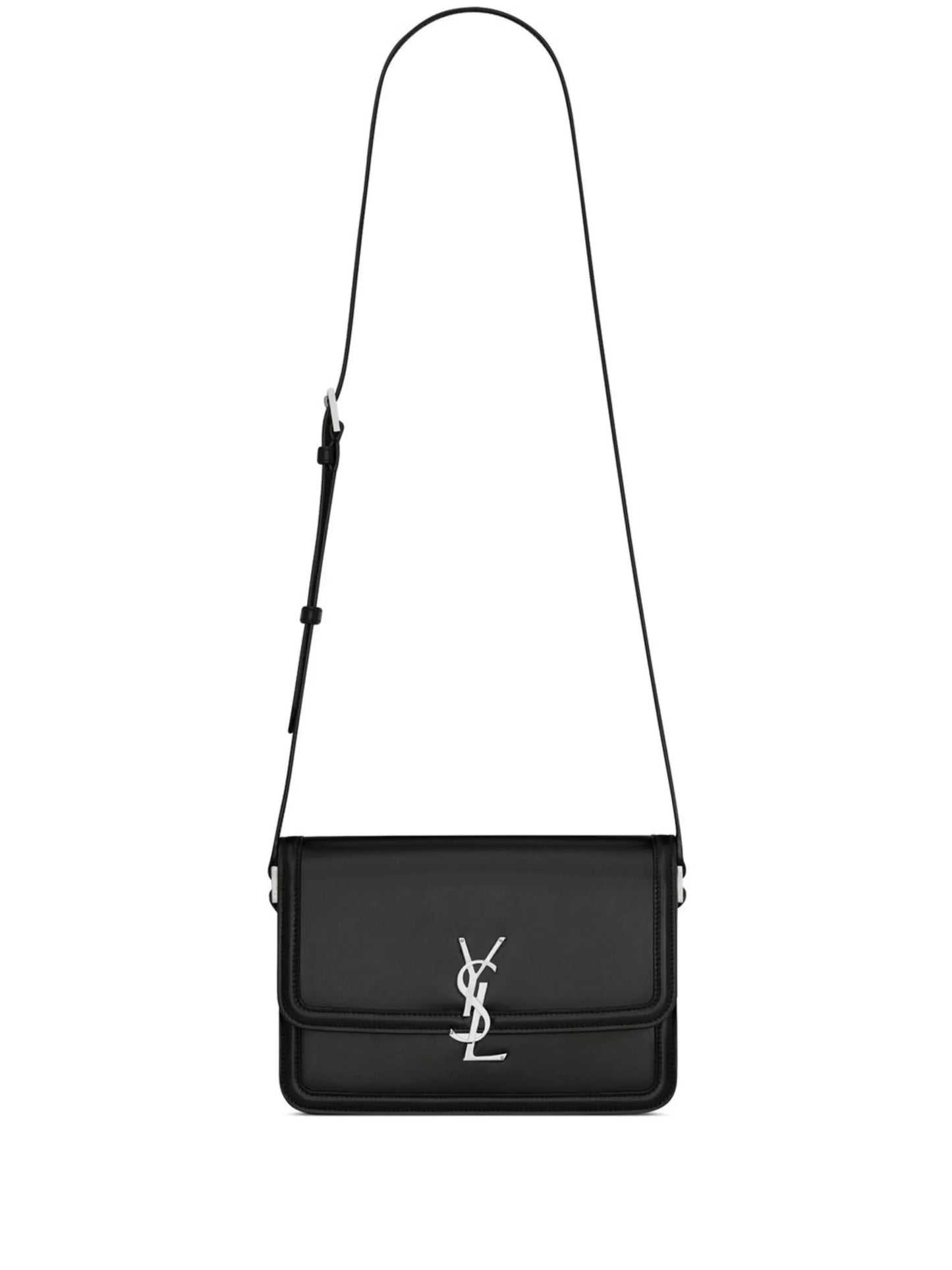 monogram-logo leather messenger bag