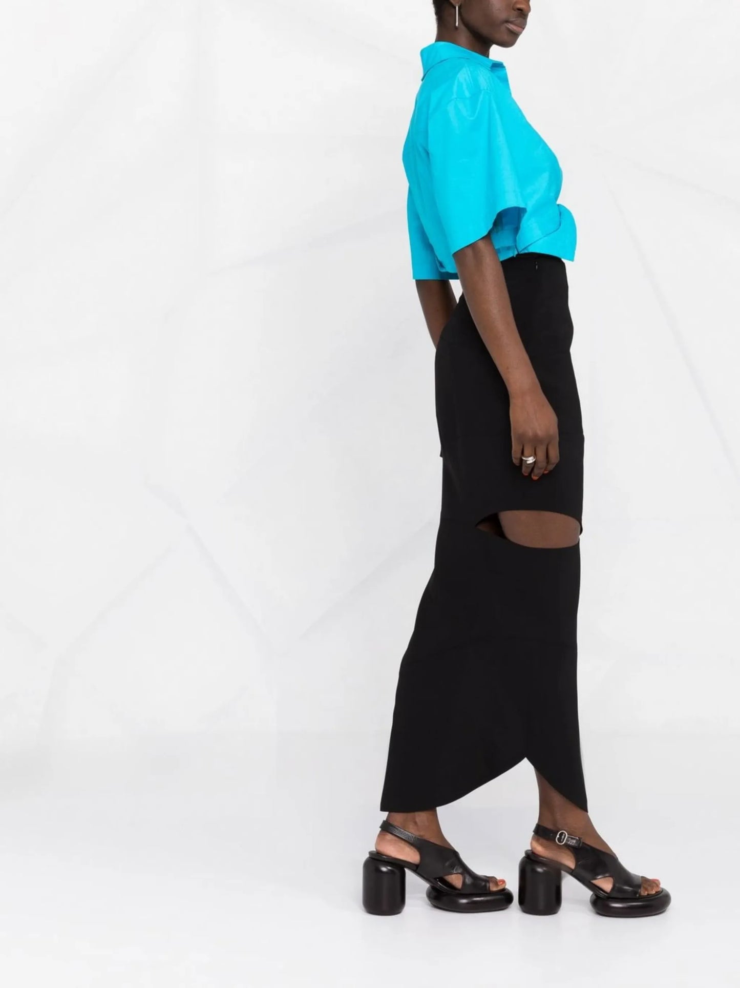 high-waisted cut-out skirt
