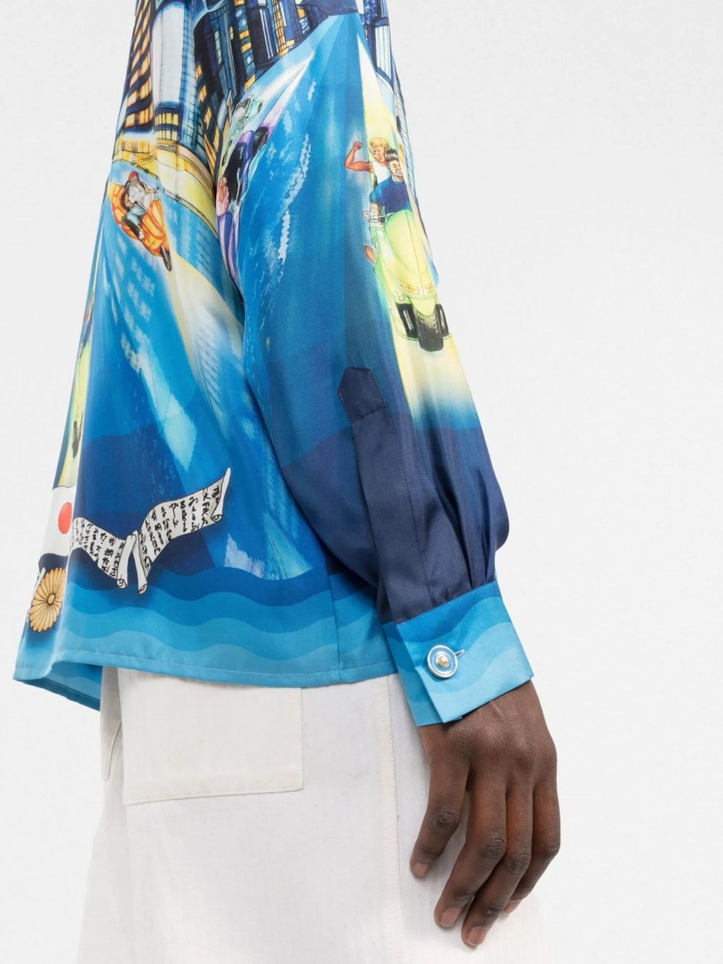 Okinawa graphic cuban-collar shirt