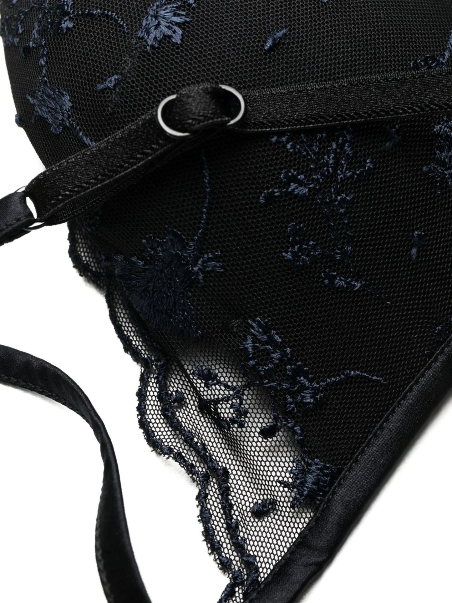 Midnight Botanica wireless tulle bralette