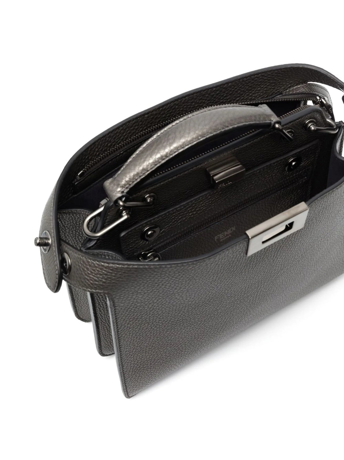 Peekaboo metallic tote bag