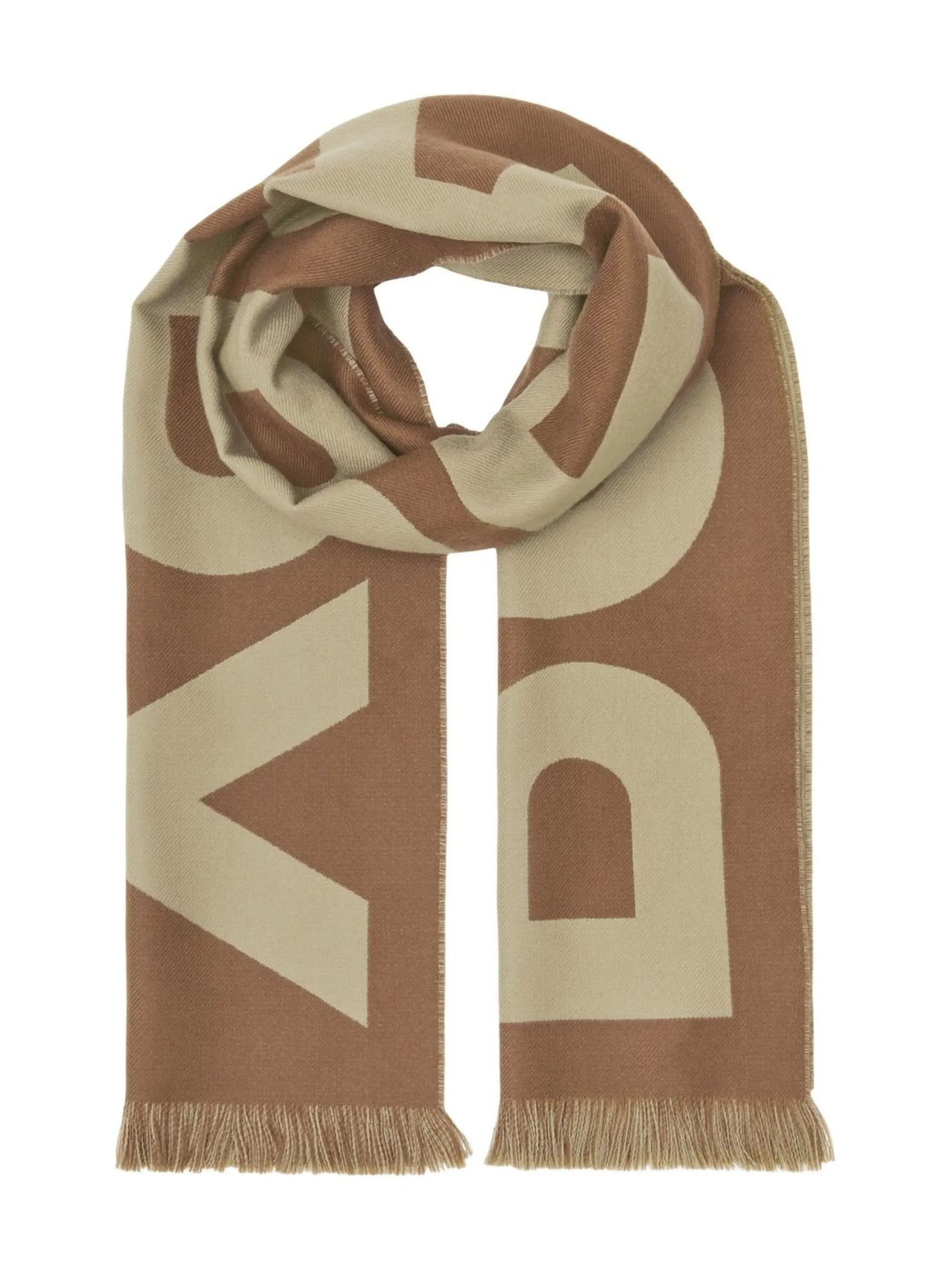logo wool jacquard scarf