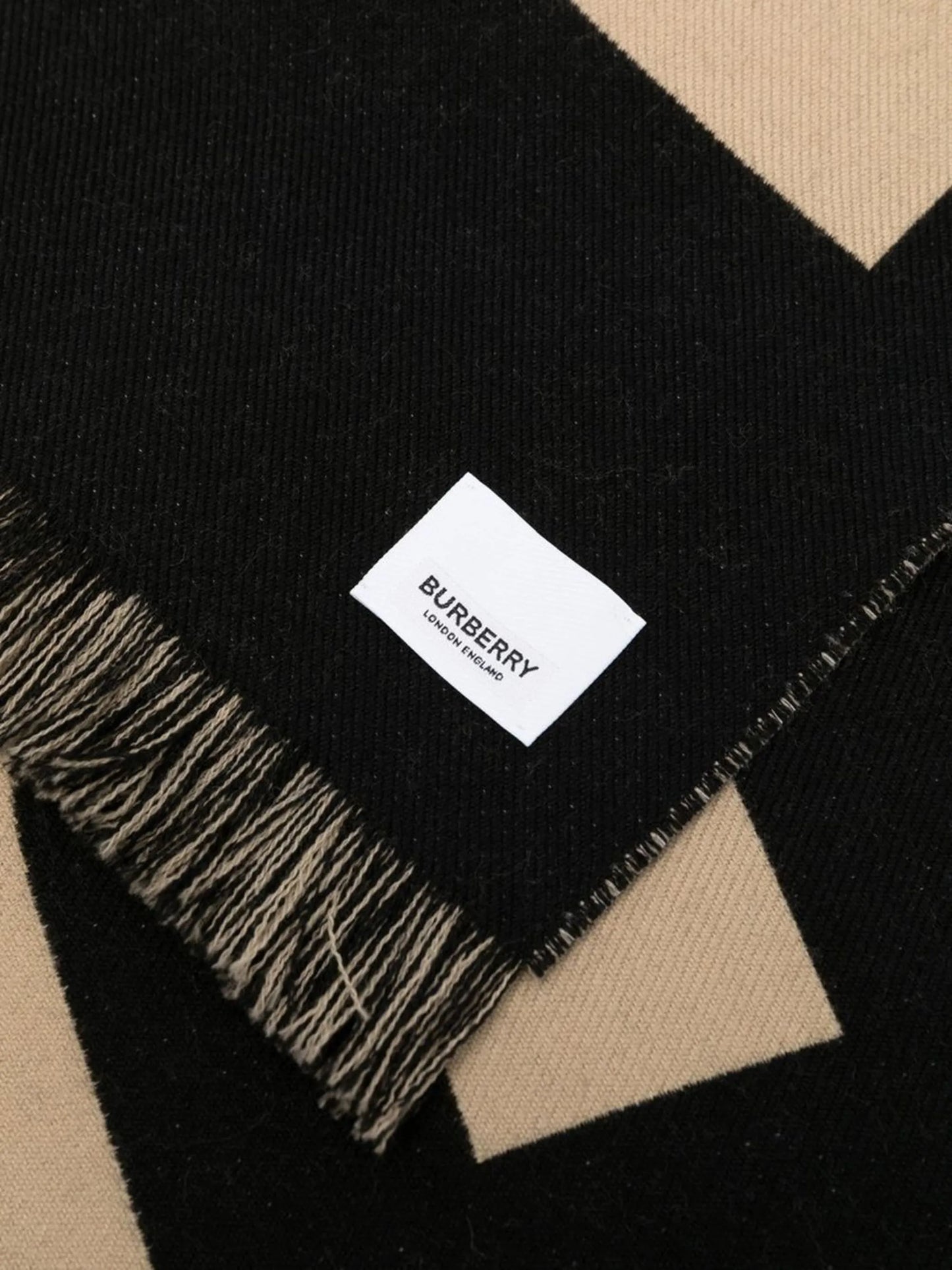 logo-jacquard wool scarf