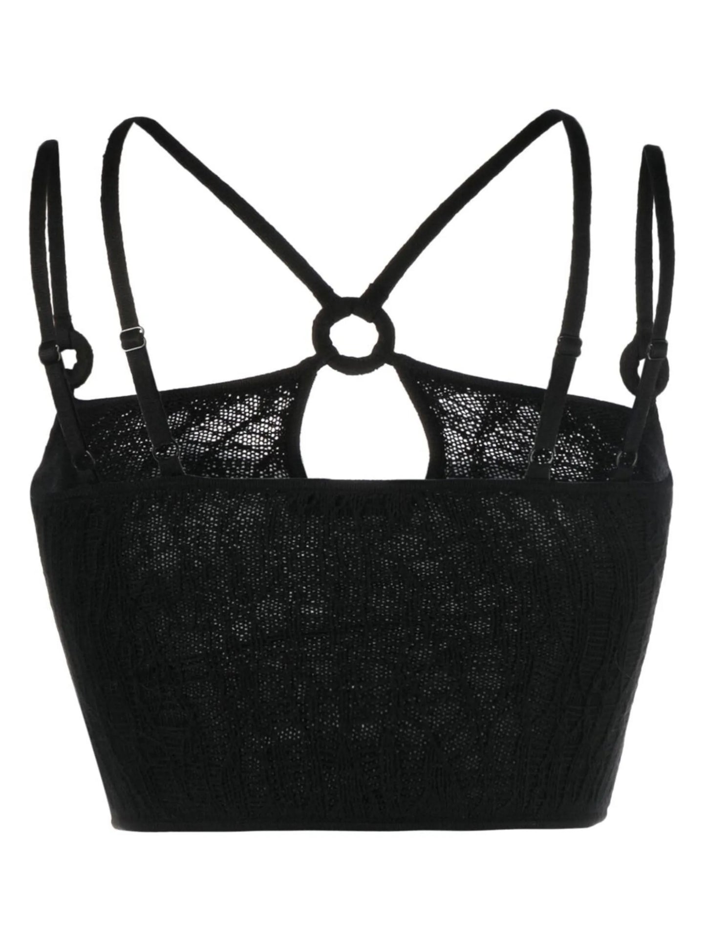 multi-strap open-knit top