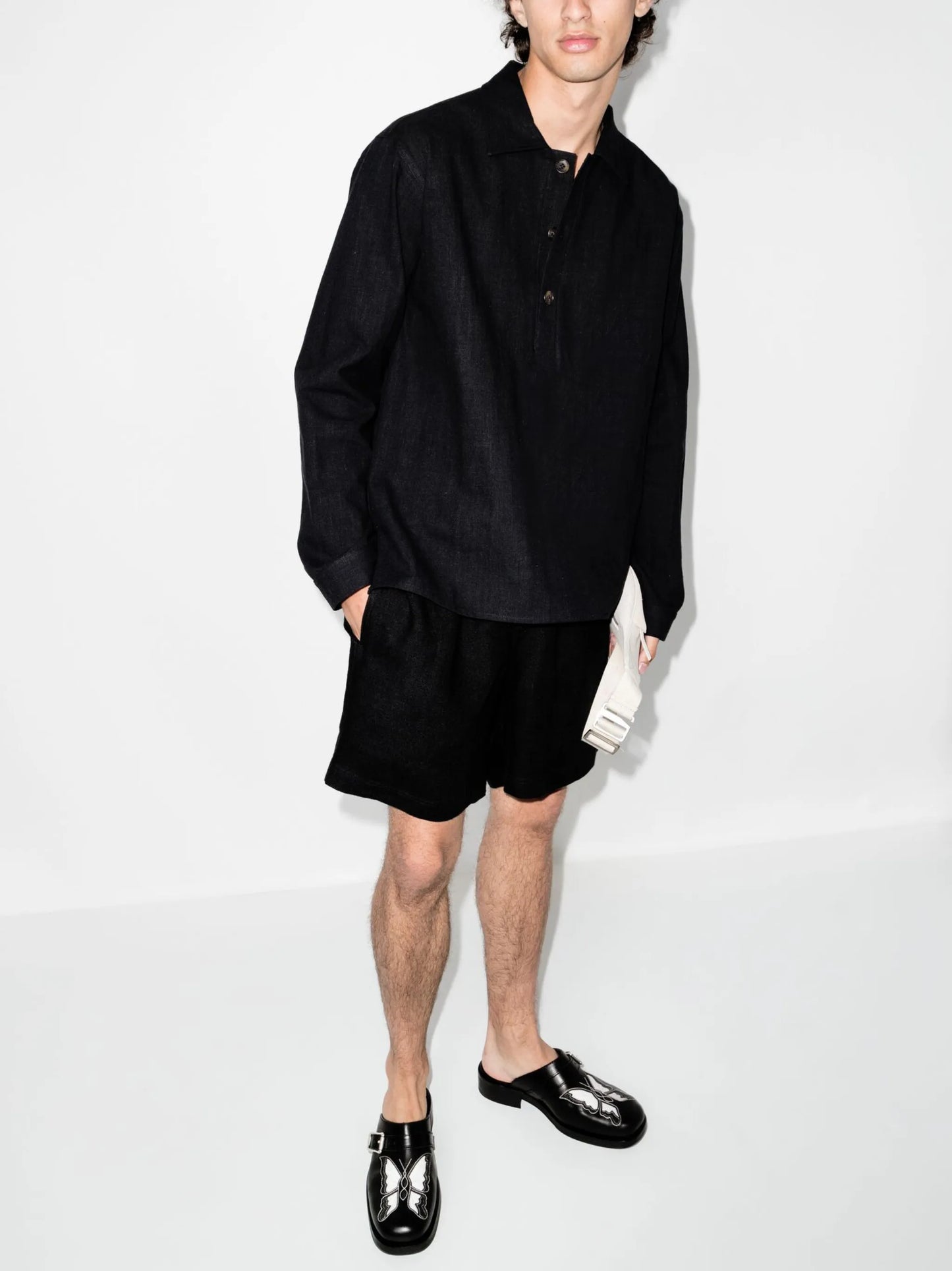 artist collar long-sleeve shirt