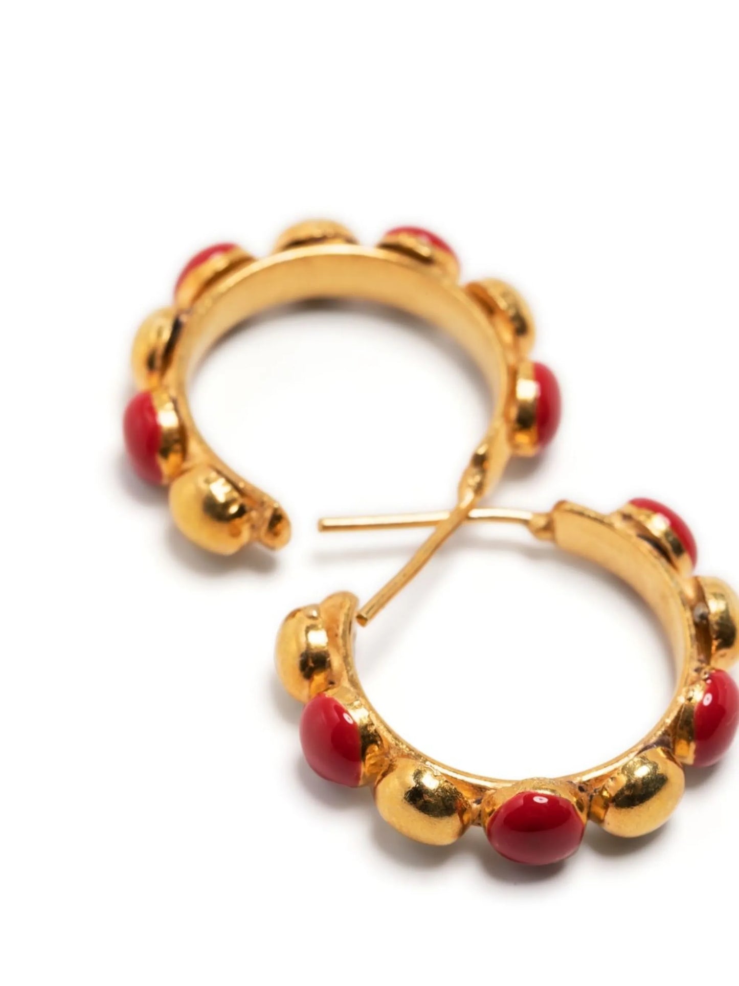 enamel-detail hoop earrings